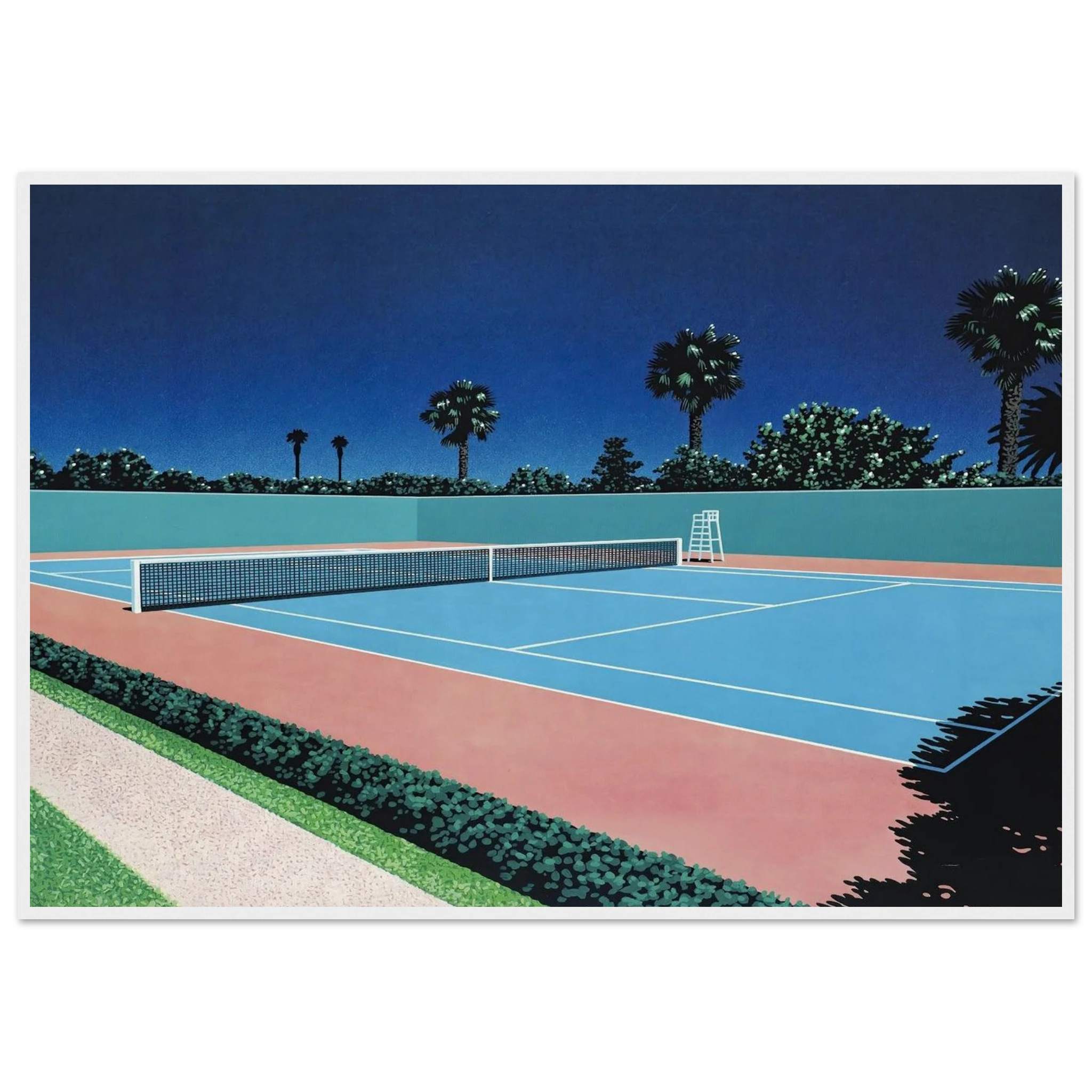 Tennis Court Framed Poster | Hiroshi Nagai Framed Prints Wall Art | Hiroshi Nagai Prints