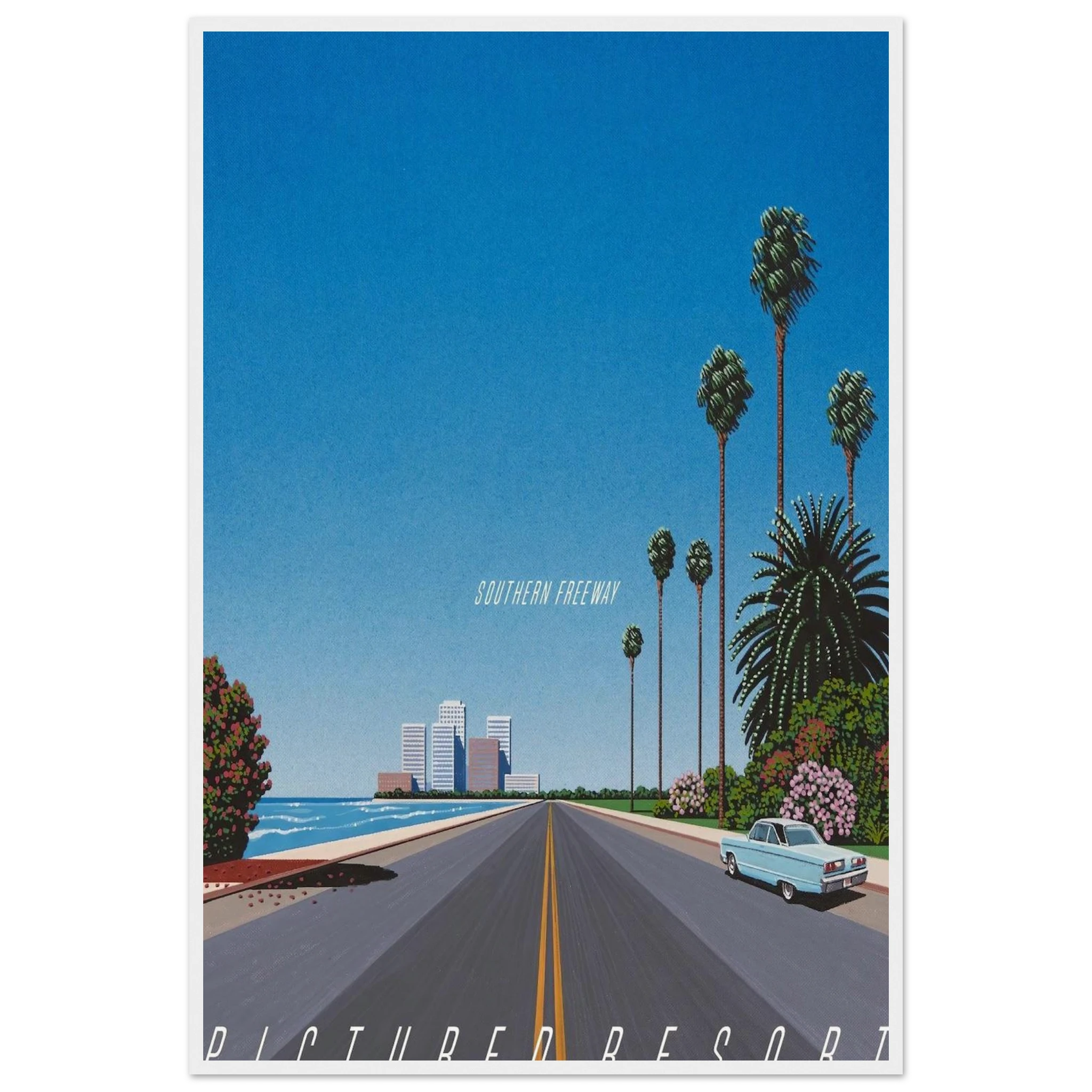 Southern Freeway Pictured Resort Framed Poster | Hiroshi Nagai Framed Prints Wall Art | Hiroshi Nagai Prints