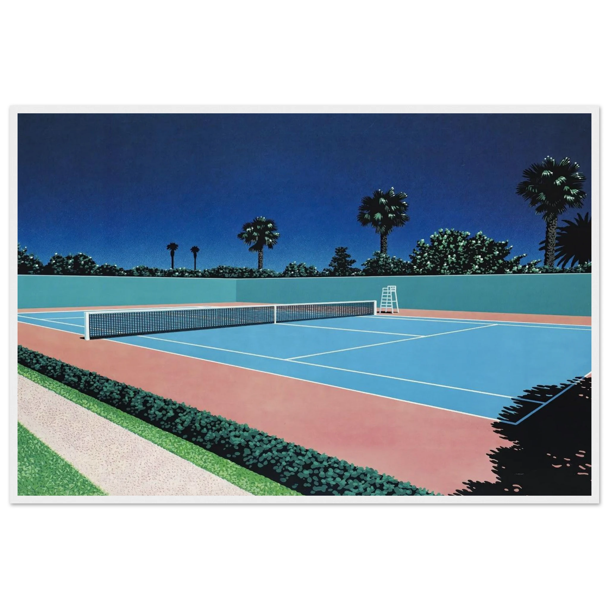 Tennis Court Framed Poster | Hiroshi Nagai Framed Prints Wall Art | Hiroshi Nagai Prints