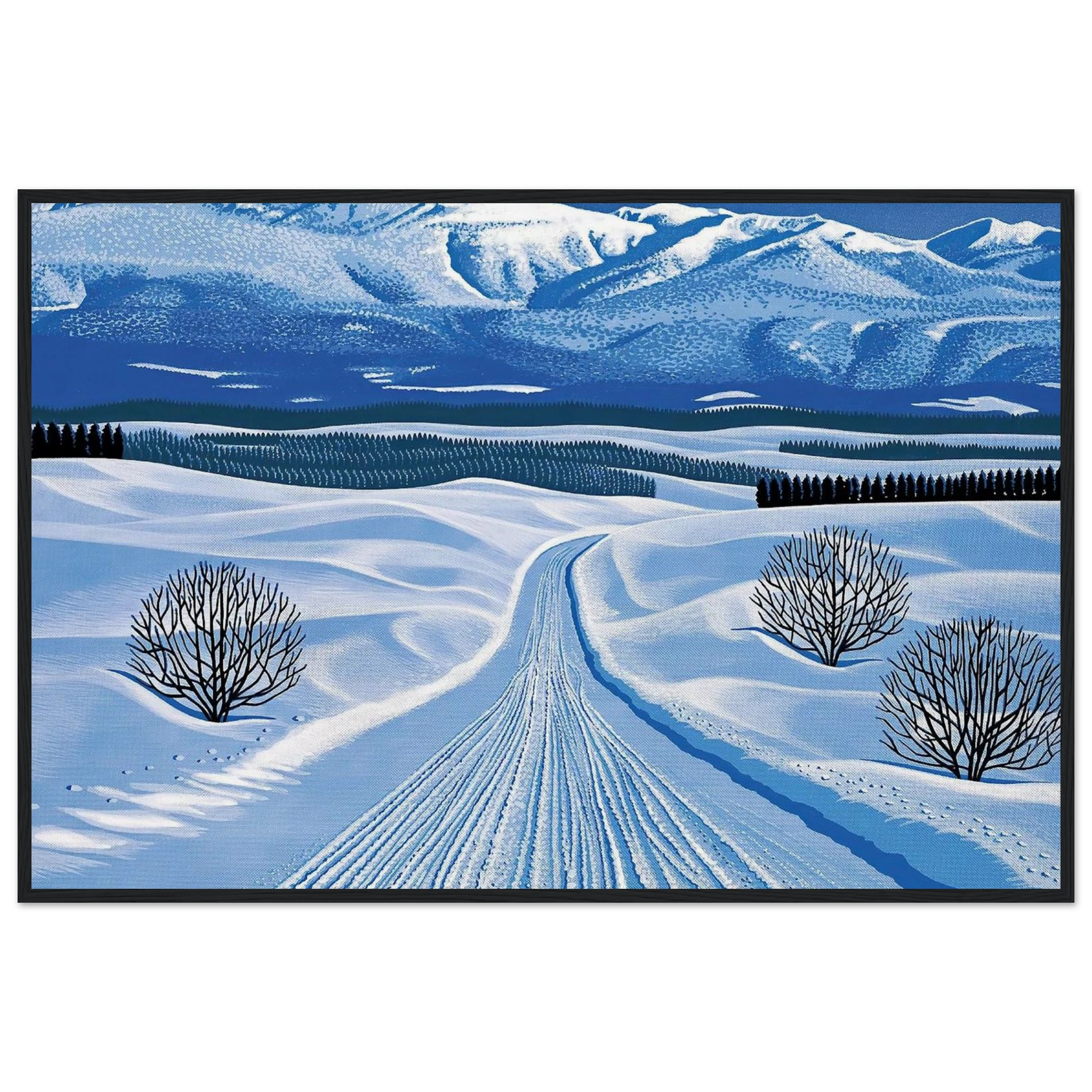 Winter Roads Framed Poster | Hiroshi Nagai Framed Prints Wall Art | Hiroshi Nagai Prints