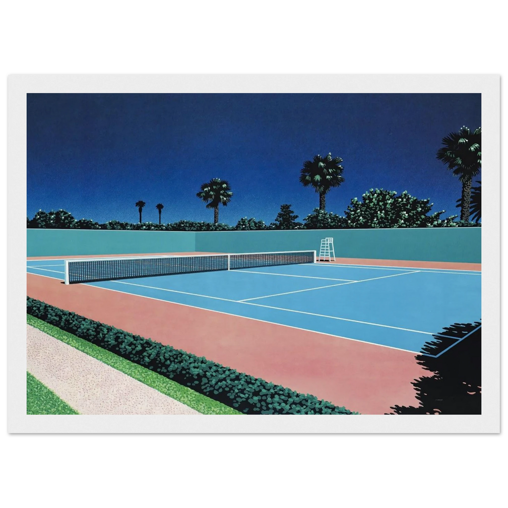 Tennis Court Framed Poster | Hiroshi Nagai Framed Prints Wall Art | Hiroshi Nagai Prints
