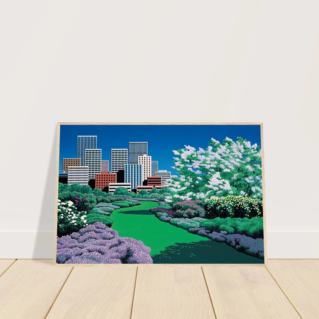 City Garden Framed Poster | Hiroshi Nagai Framed Prints Wall Art | Hiroshi Nagai Prints