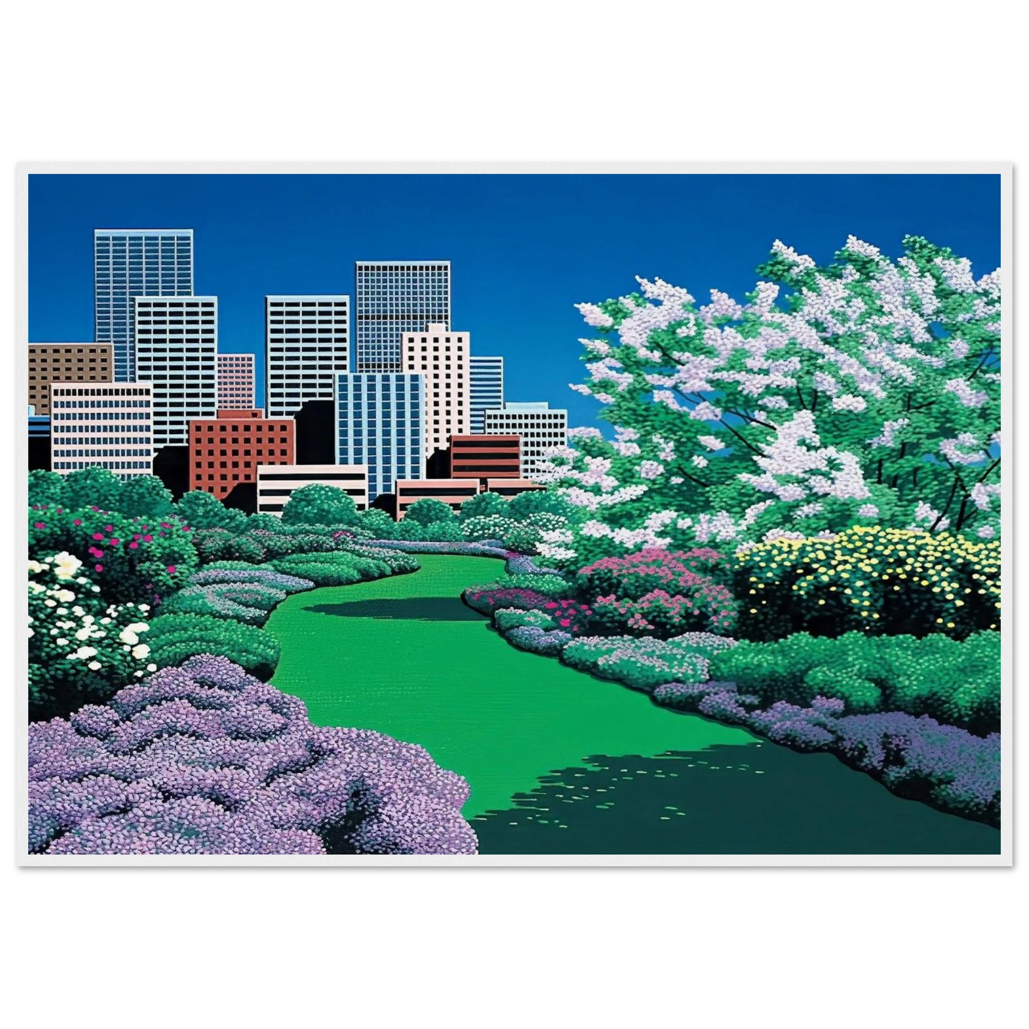City Garden Framed Poster | Hiroshi Nagai Framed Prints Wall Art | Hiroshi Nagai Prints