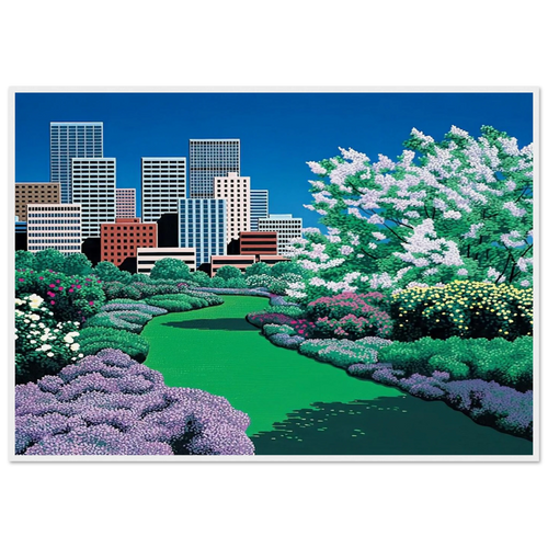 City Garden Framed Poster | Hiroshi Nagai Framed Prints Wall Art | Hiroshi Nagai Prints