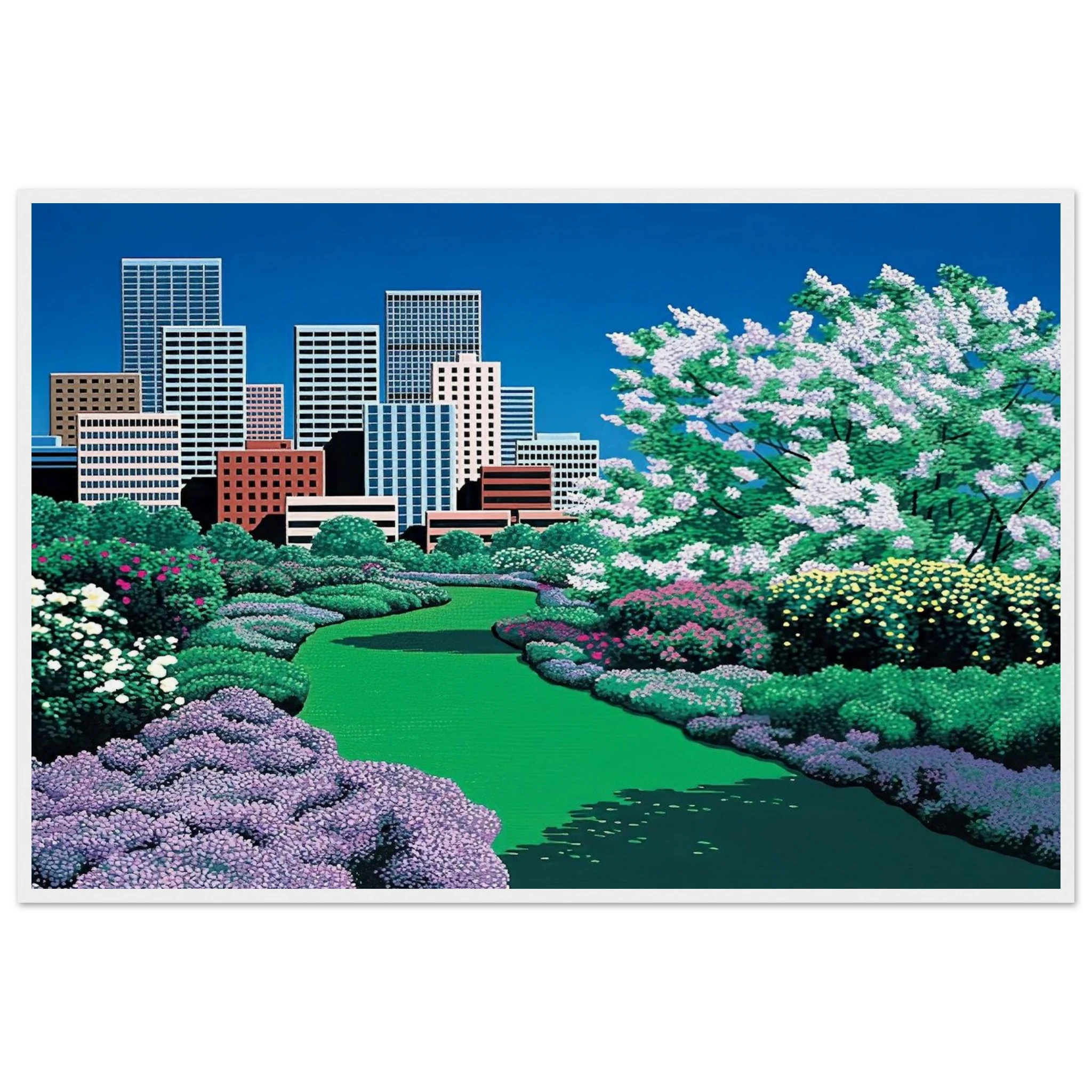 City Garden Framed Poster | Hiroshi Nagai Framed Prints Wall Art | Hiroshi Nagai Prints