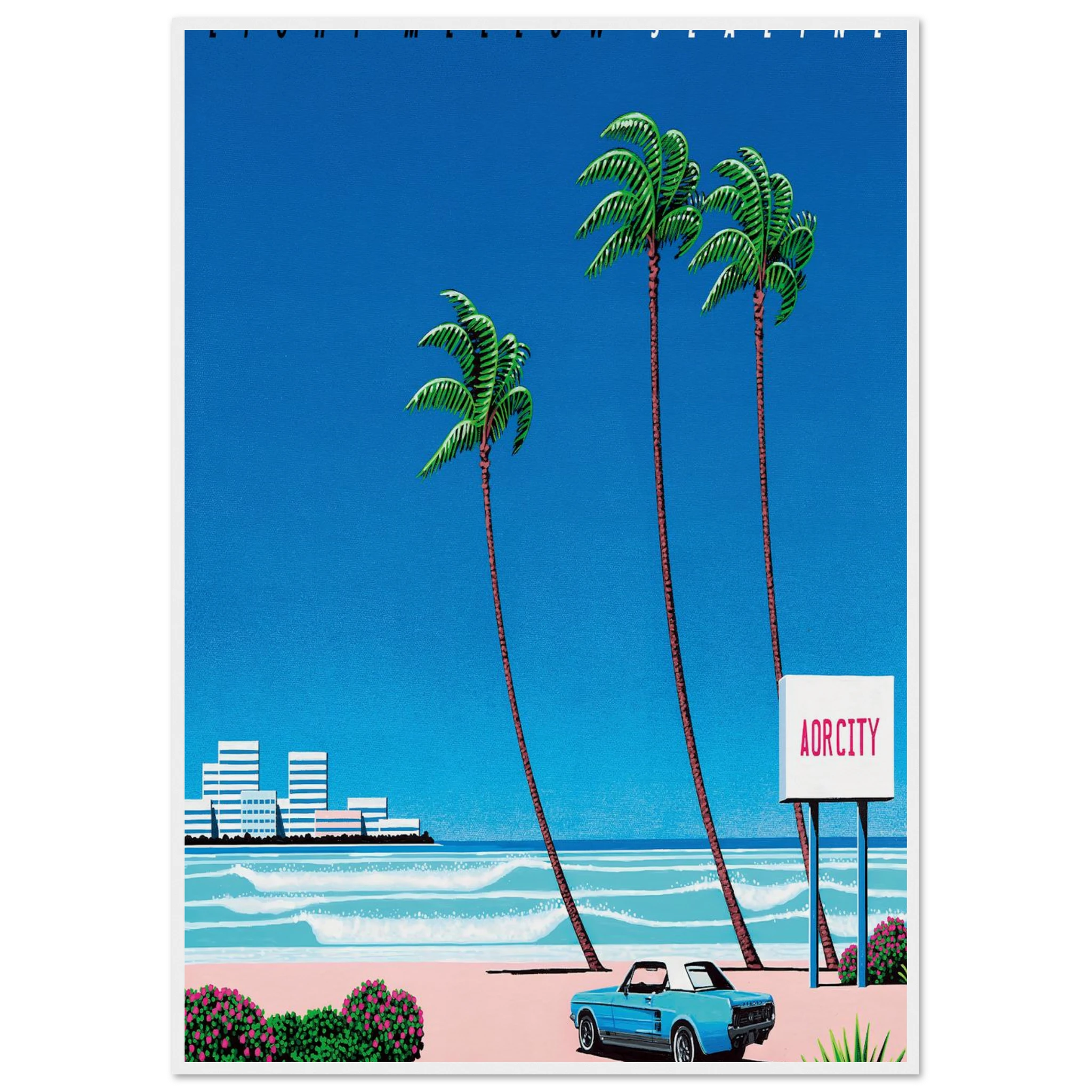 Light Mellow Sealine Framed Poster | Hiroshi Nagai Framed Prints Wall Art | Hiroshi Nagai Prints
