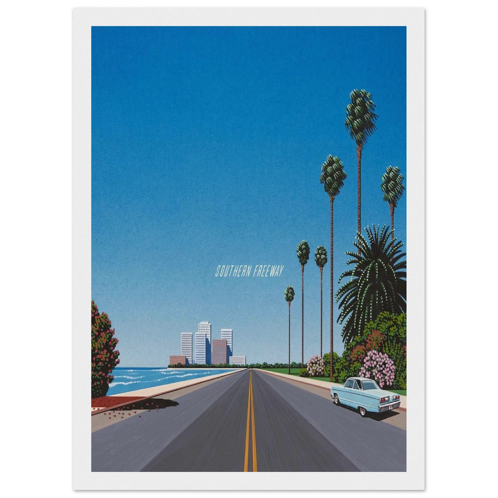 Southern Freeway Pictured Resort Framed Poster | Hiroshi Nagai Framed Prints Wall Art | Hiroshi Nagai Prints