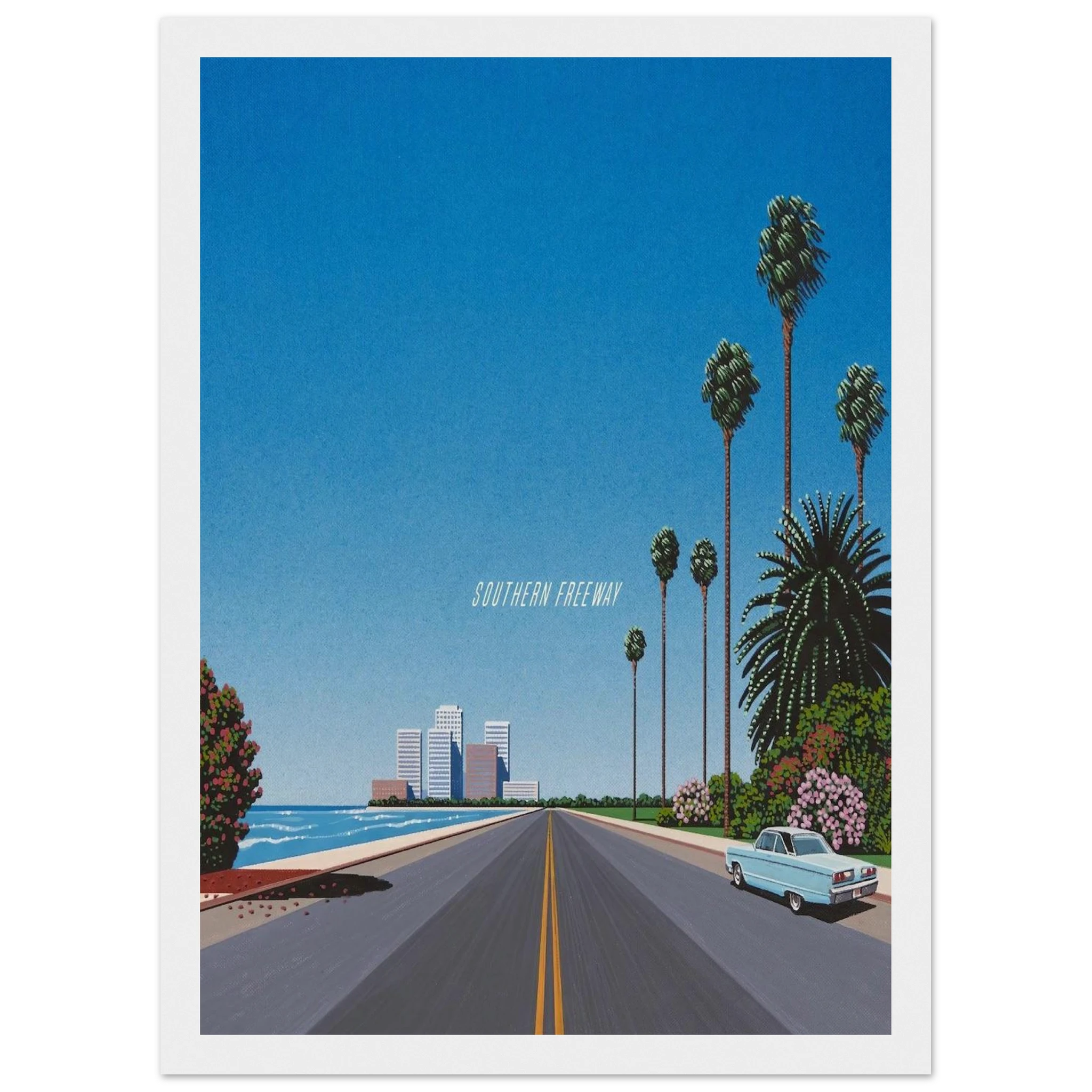 Southern Freeway Pictured Resort Framed Poster | Hiroshi Nagai Framed Prints Wall Art | Hiroshi Nagai Prints