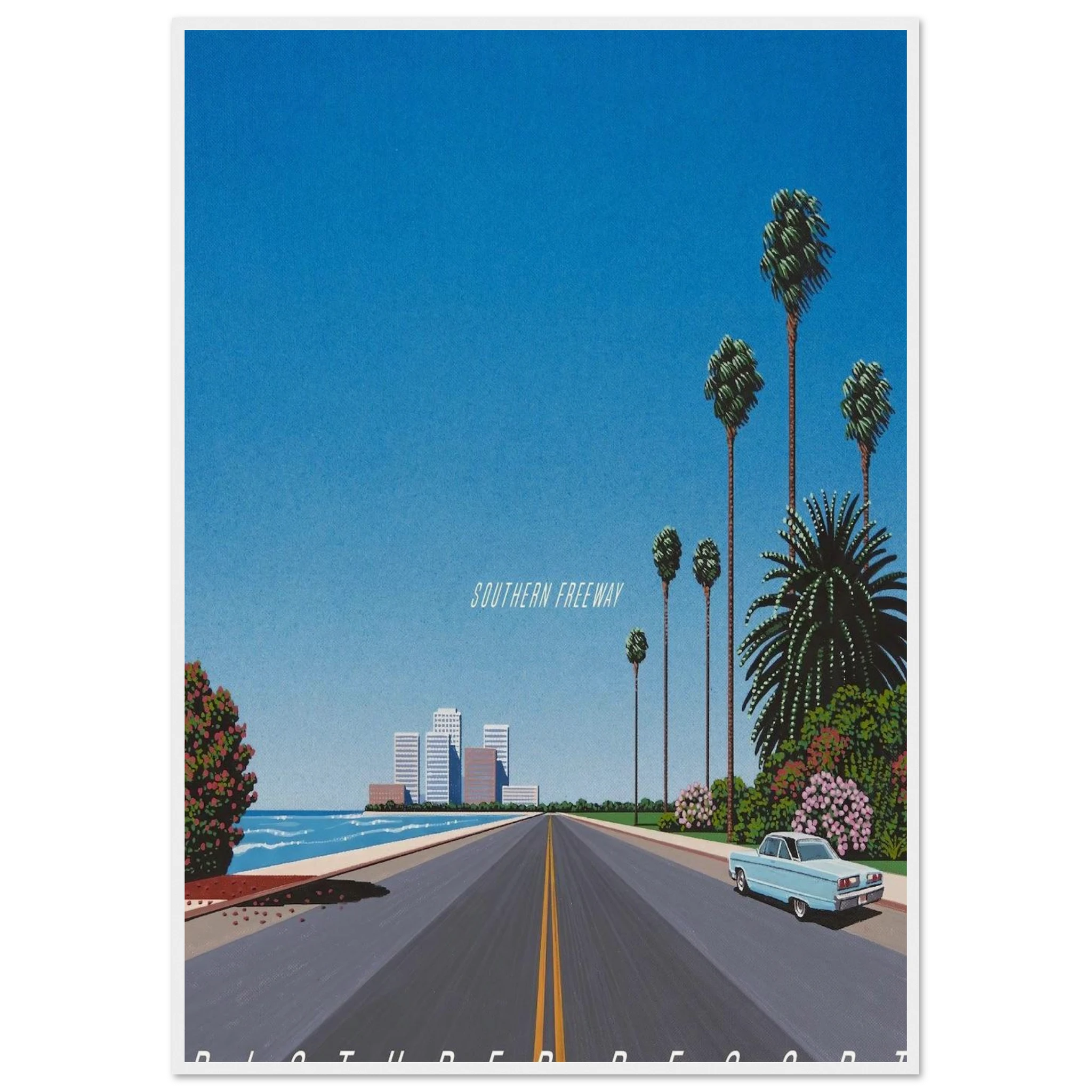 Southern Freeway Pictured Resort Framed Poster | Hiroshi Nagai Framed Prints Wall Art | Hiroshi Nagai Prints