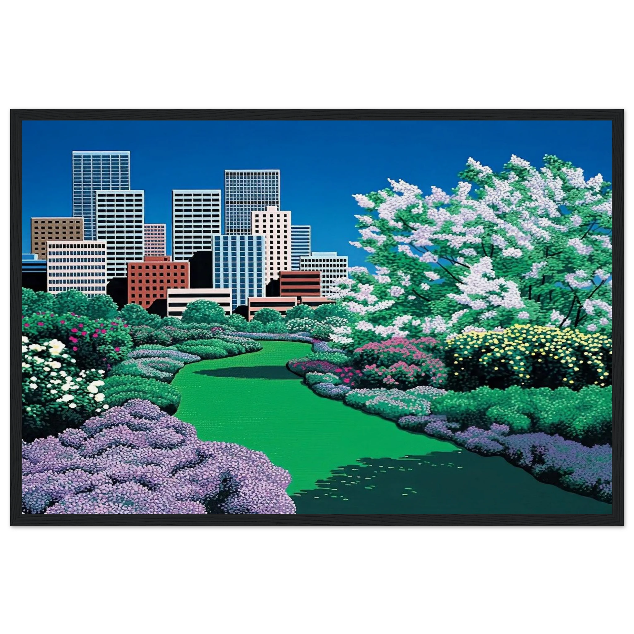 City Garden Framed Poster | Hiroshi Nagai Framed Prints Wall Art | Hiroshi Nagai Prints