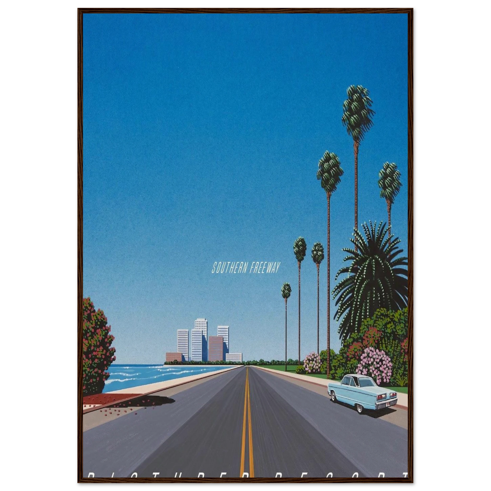 Southern Freeway Pictured Resort Framed Poster | Hiroshi Nagai Framed Prints Wall Art | Hiroshi Nagai Prints
