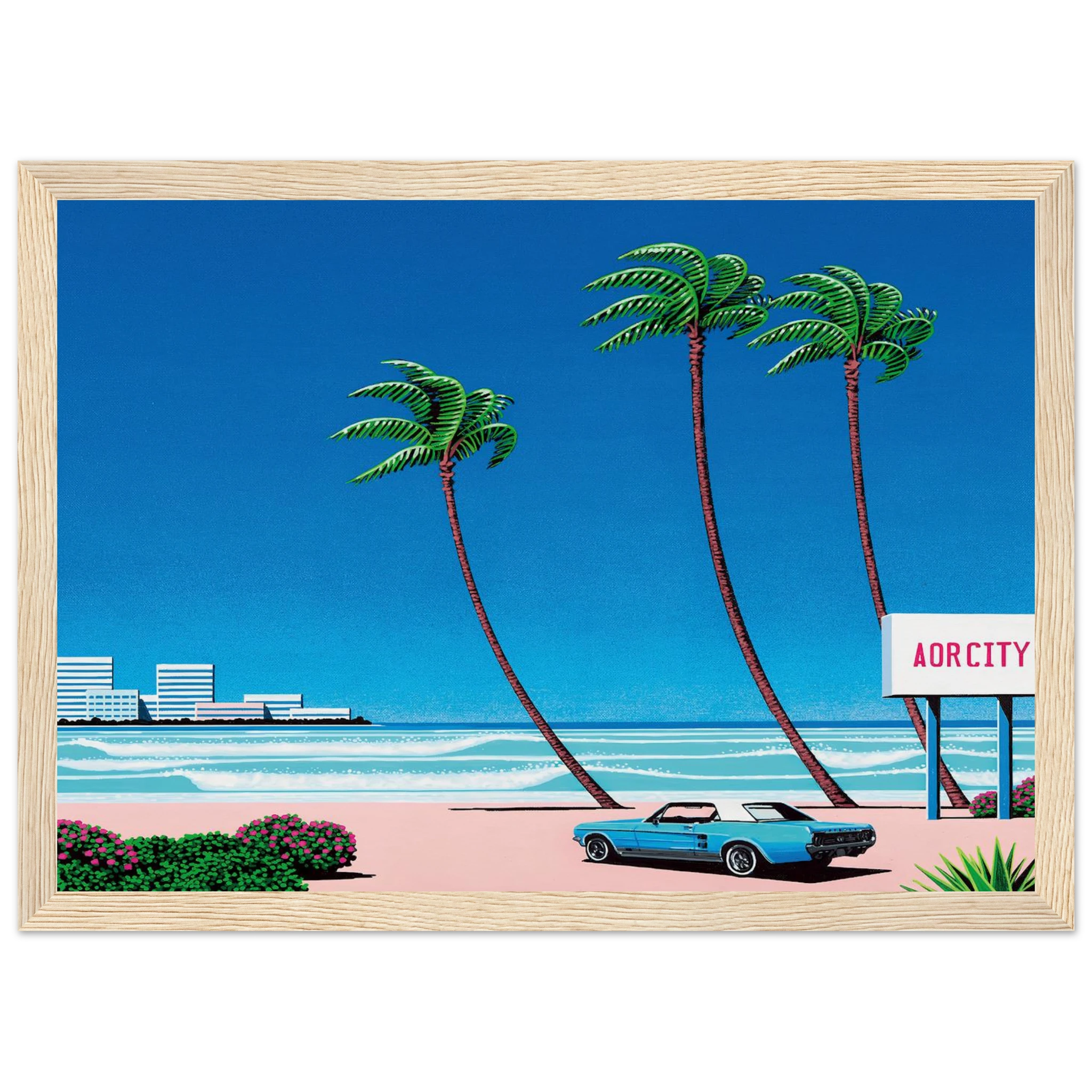 Light Mellow Sealine Framed Poster | Hiroshi Nagai Framed Prints Wall Art | Hiroshi Nagai Prints