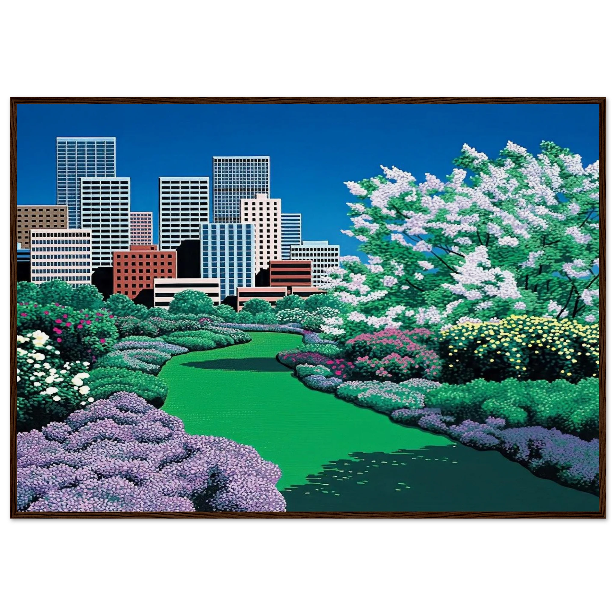 City Garden Framed Poster | Hiroshi Nagai Framed Prints Wall Art | Hiroshi Nagai Prints