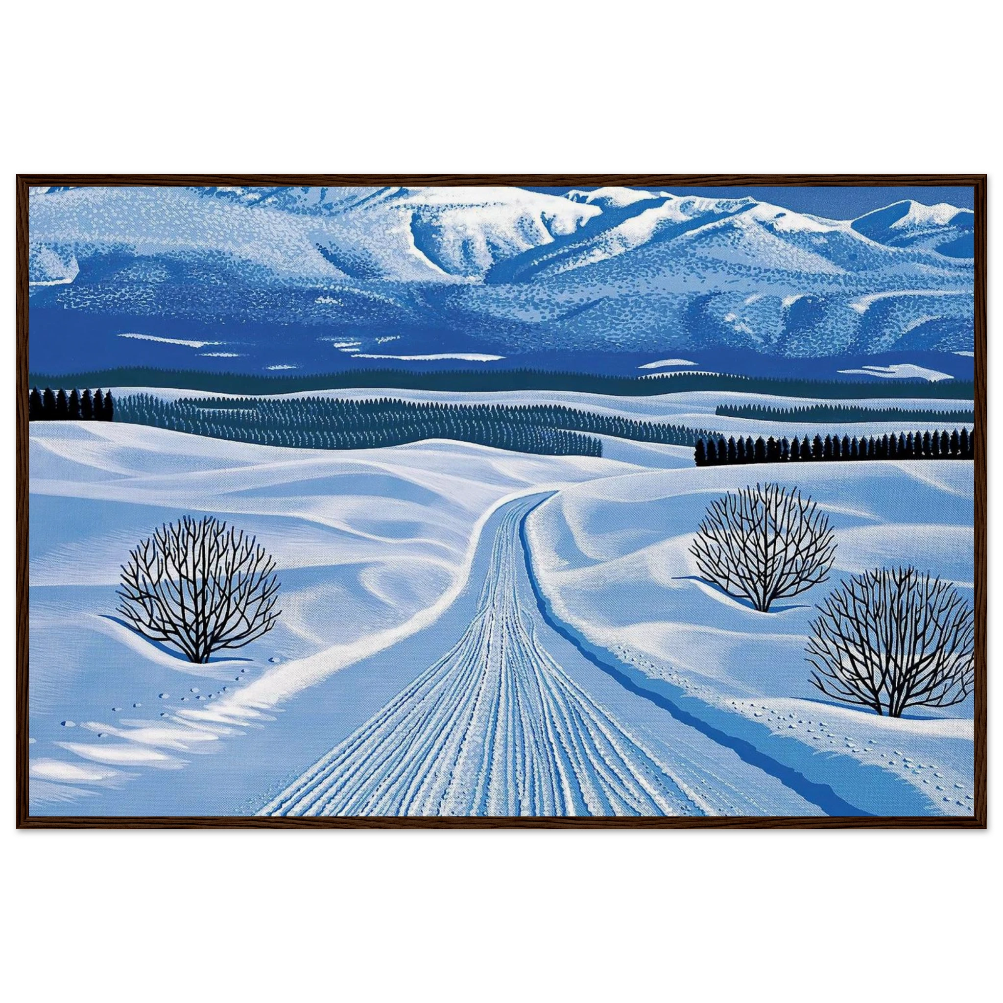 Winter Roads Framed Poster | Hiroshi Nagai Framed Prints Wall Art | Hiroshi Nagai Prints