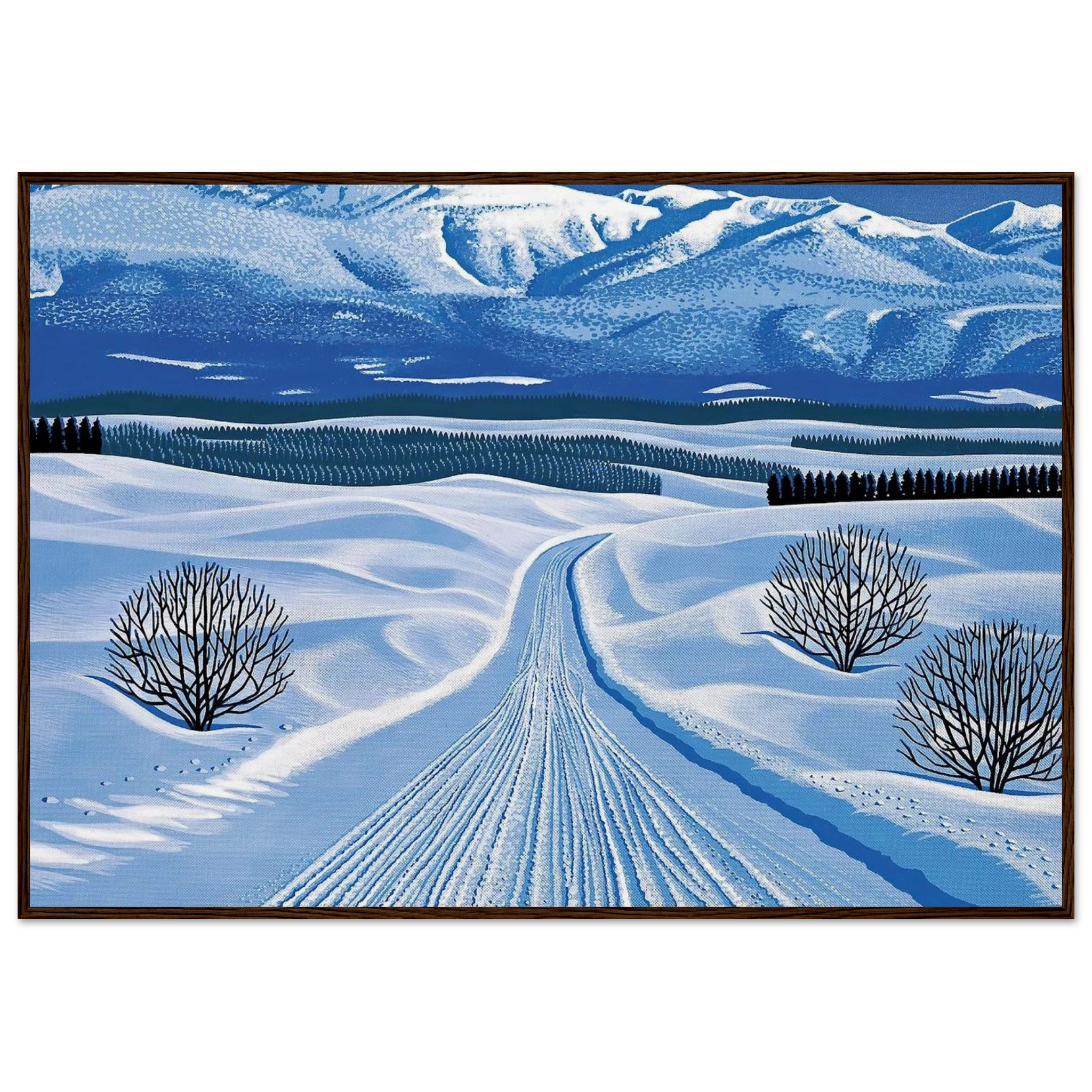Winter Roads Framed Poster | Hiroshi Nagai Framed Prints Wall Art | Hiroshi Nagai Prints