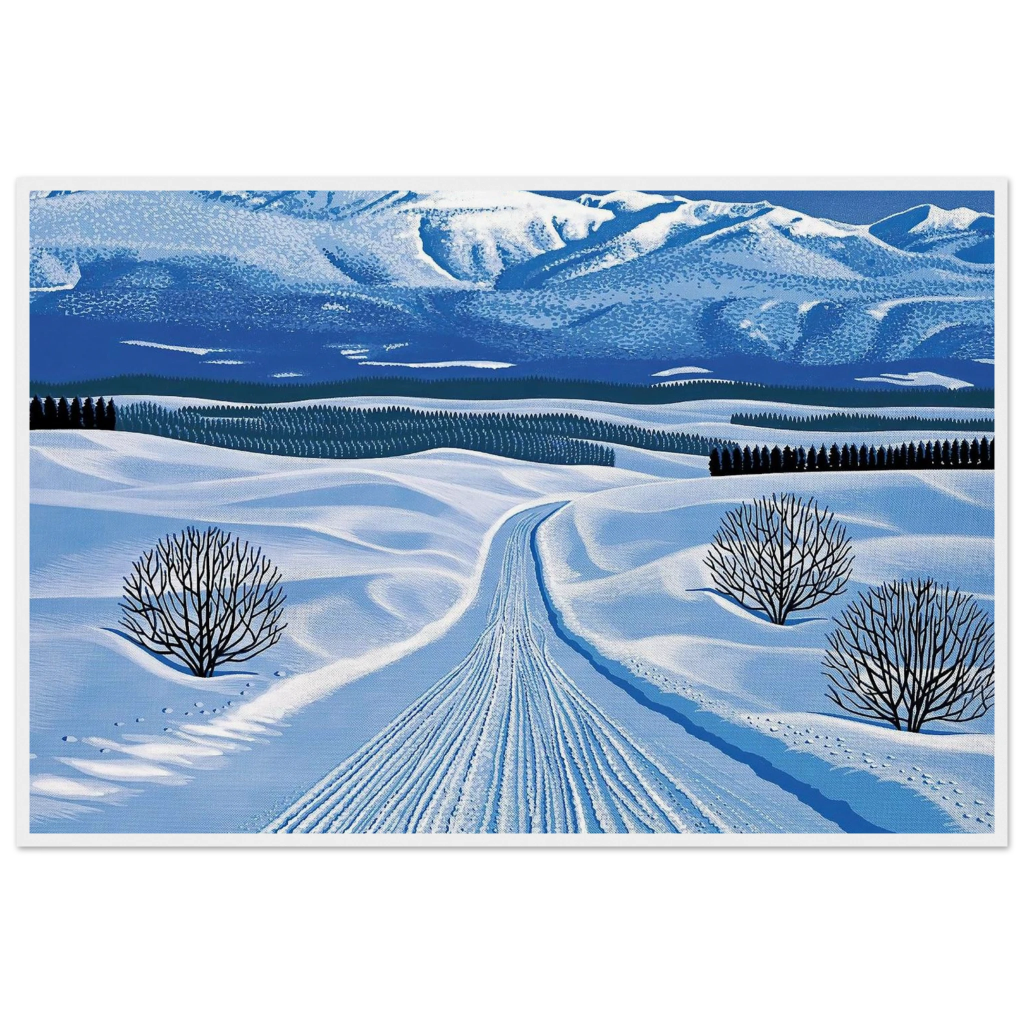 Winter Roads Framed Poster | Hiroshi Nagai Framed Prints Wall Art | Hiroshi Nagai Prints