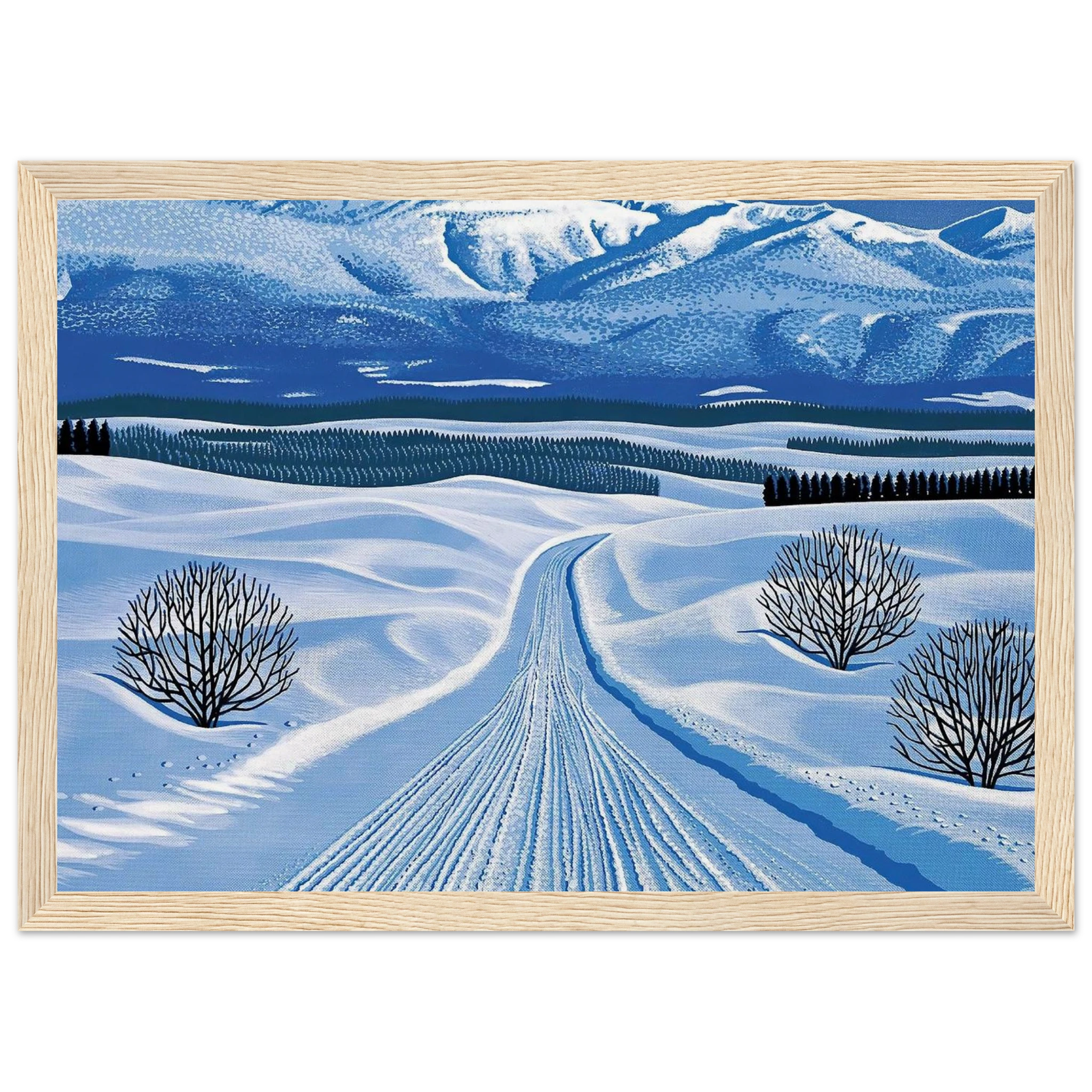 Winter Roads Framed Poster | Hiroshi Nagai Framed Prints Wall Art | Hiroshi Nagai Prints