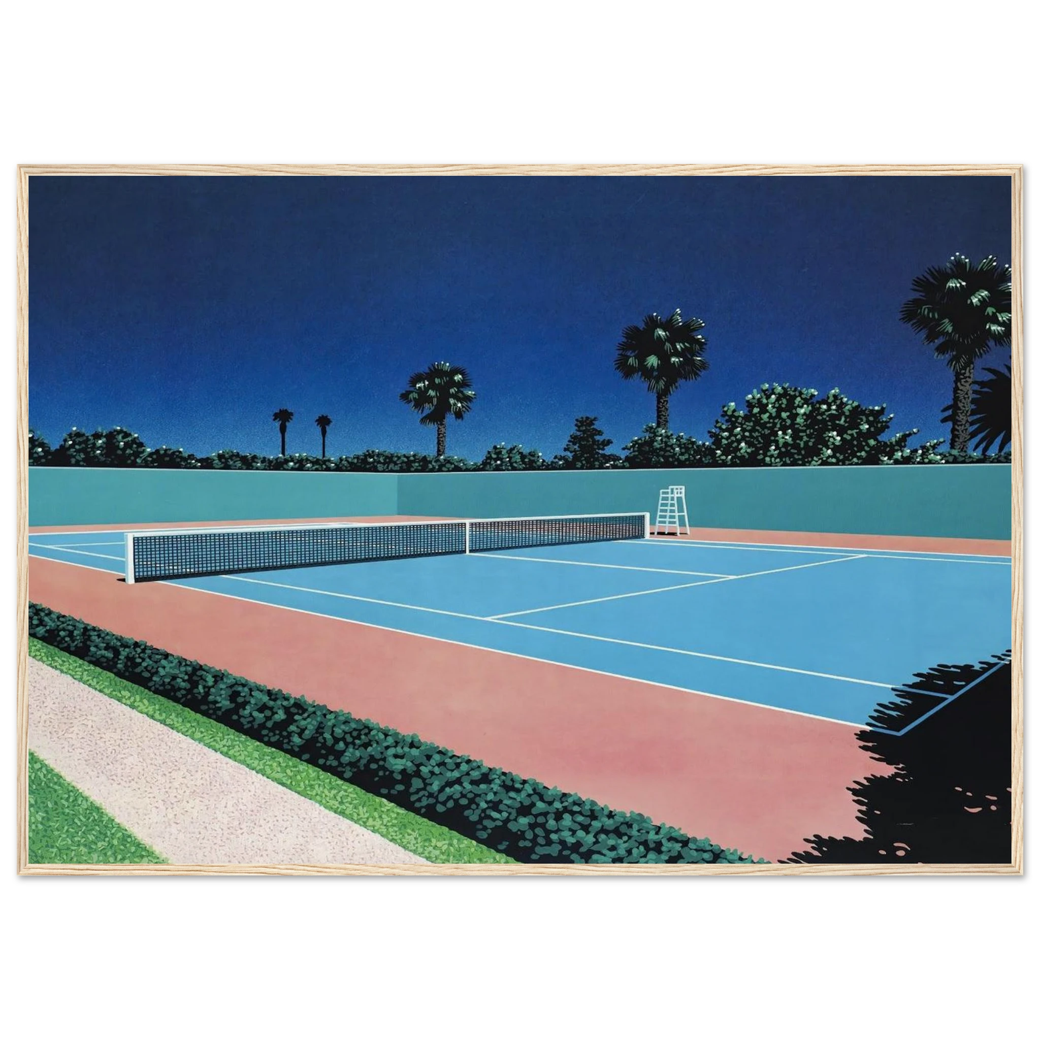 Tennis Court Framed Poster | Hiroshi Nagai Framed Prints Wall Art | Hiroshi Nagai Prints