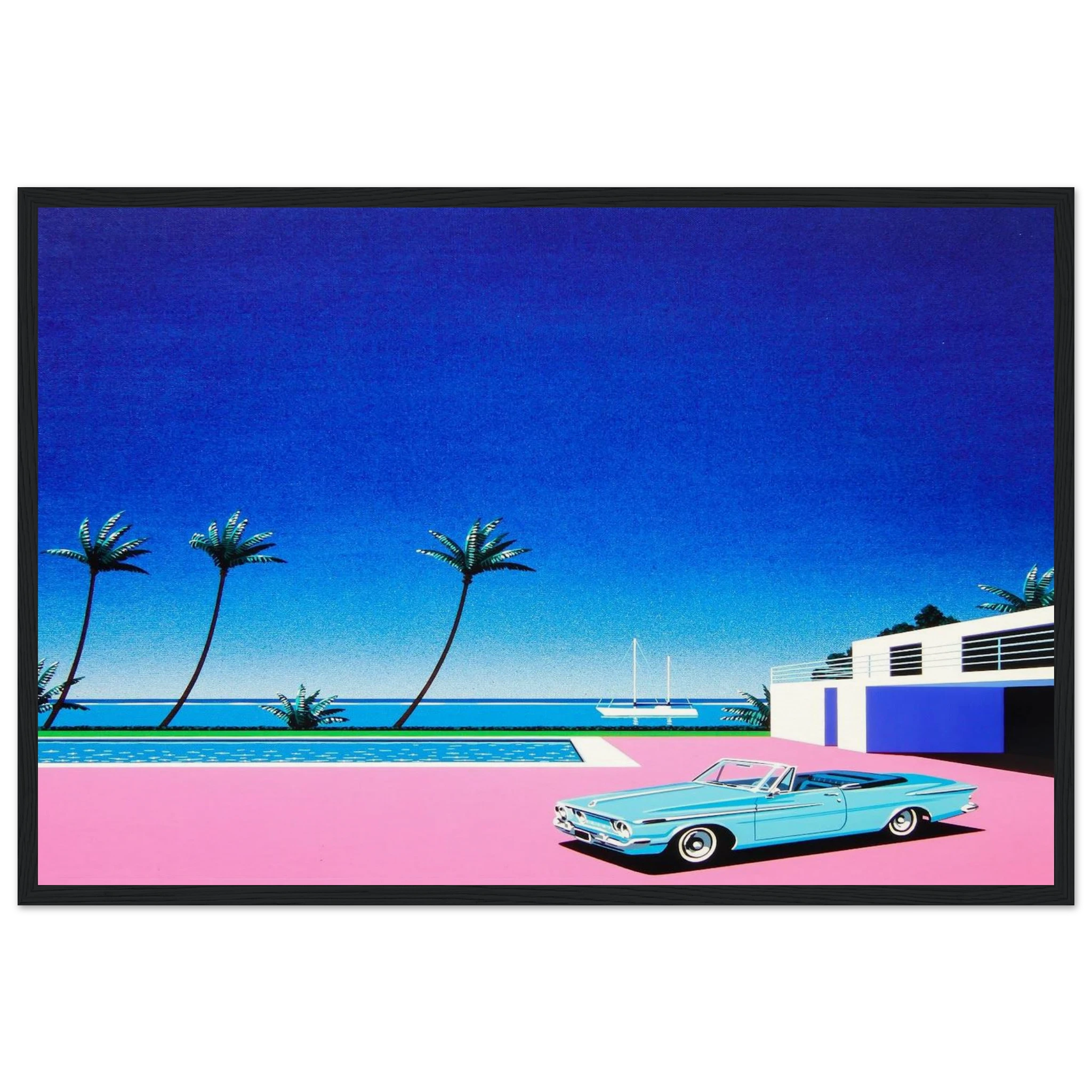 Pink Driveway Framed Poster | Hiroshi Nagai Framed Prints Wall Art | Hiroshi Nagai Prints