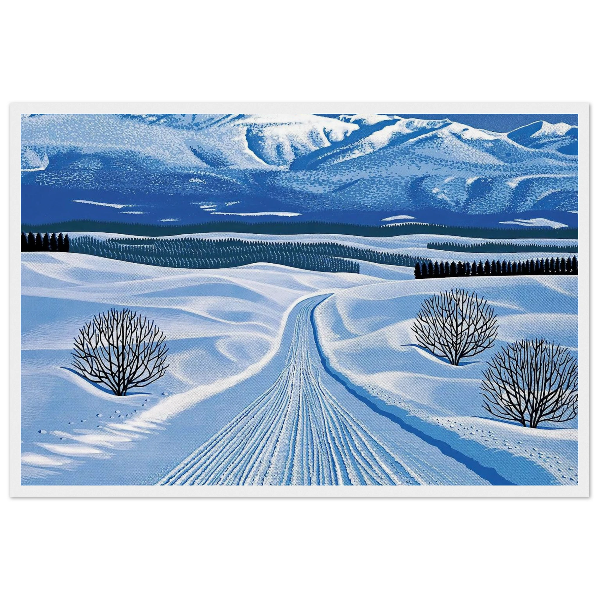 Winter Roads Framed Poster | Hiroshi Nagai Framed Prints Wall Art | Hiroshi Nagai Prints
