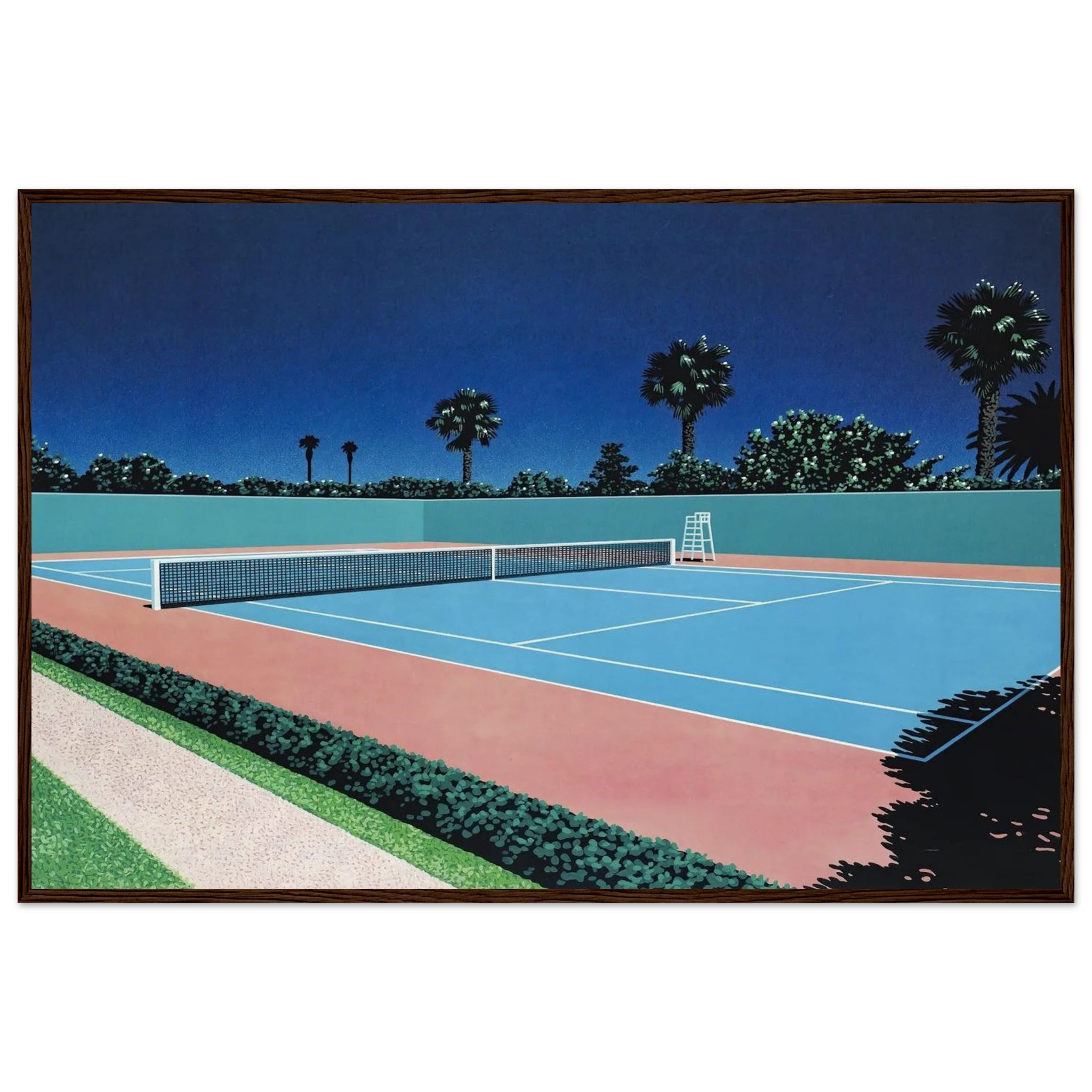 Tennis Court Framed Poster | Hiroshi Nagai Framed Prints Wall Art | Hiroshi Nagai Prints