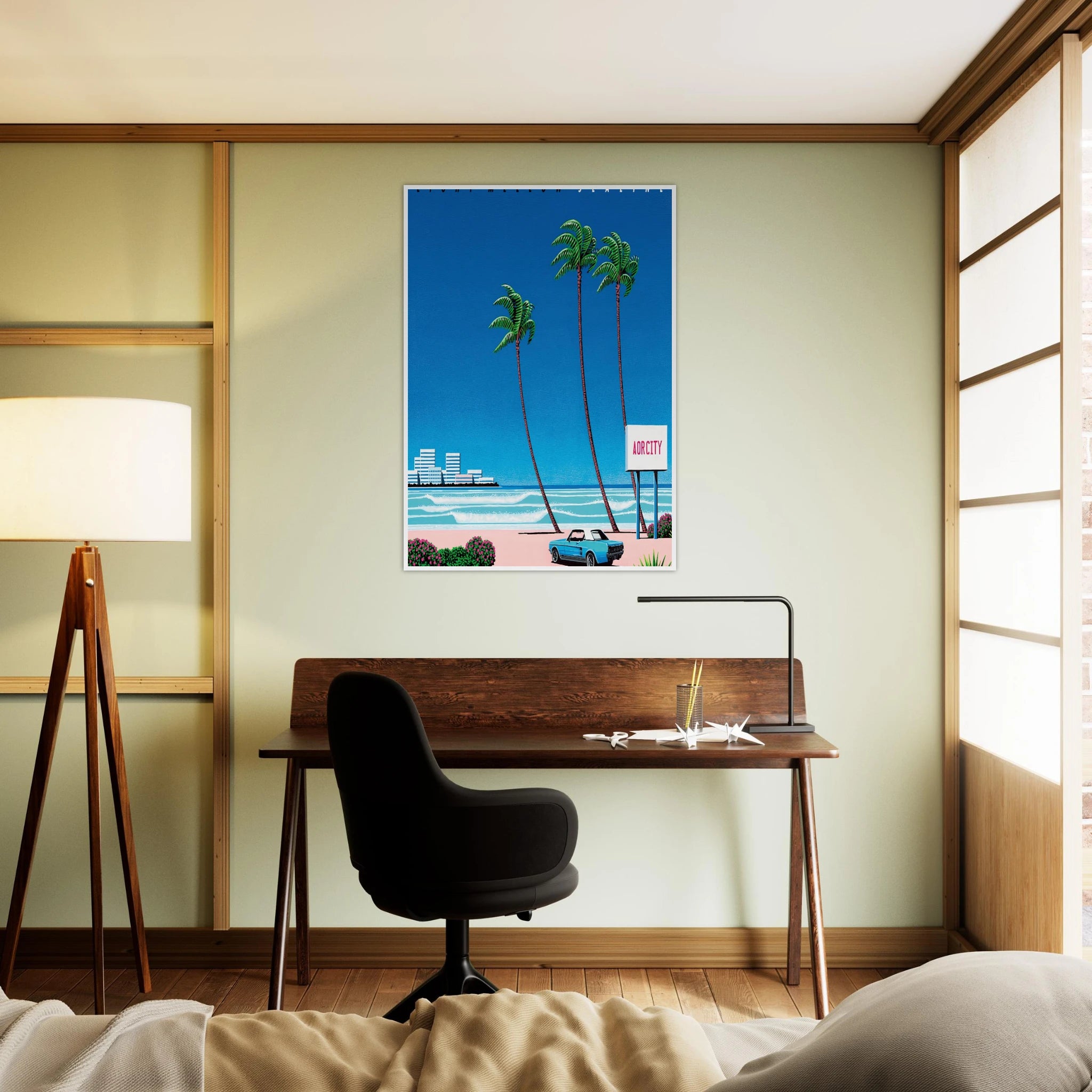 Light Mellow Sealine Framed Poster | Hiroshi Nagai Framed Prints Wall Art | Hiroshi Nagai Prints