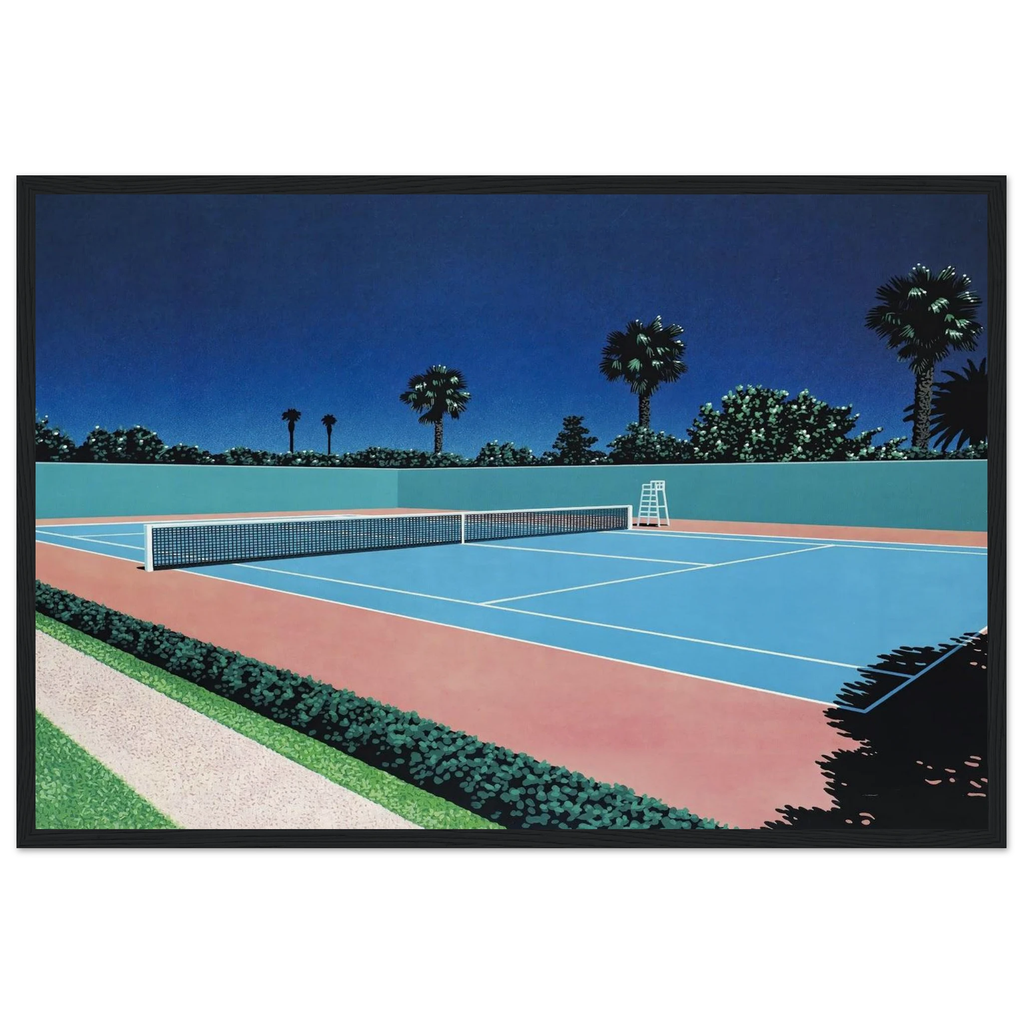 Tennis Court Framed Poster | Hiroshi Nagai Framed Prints Wall Art | Hiroshi Nagai Prints