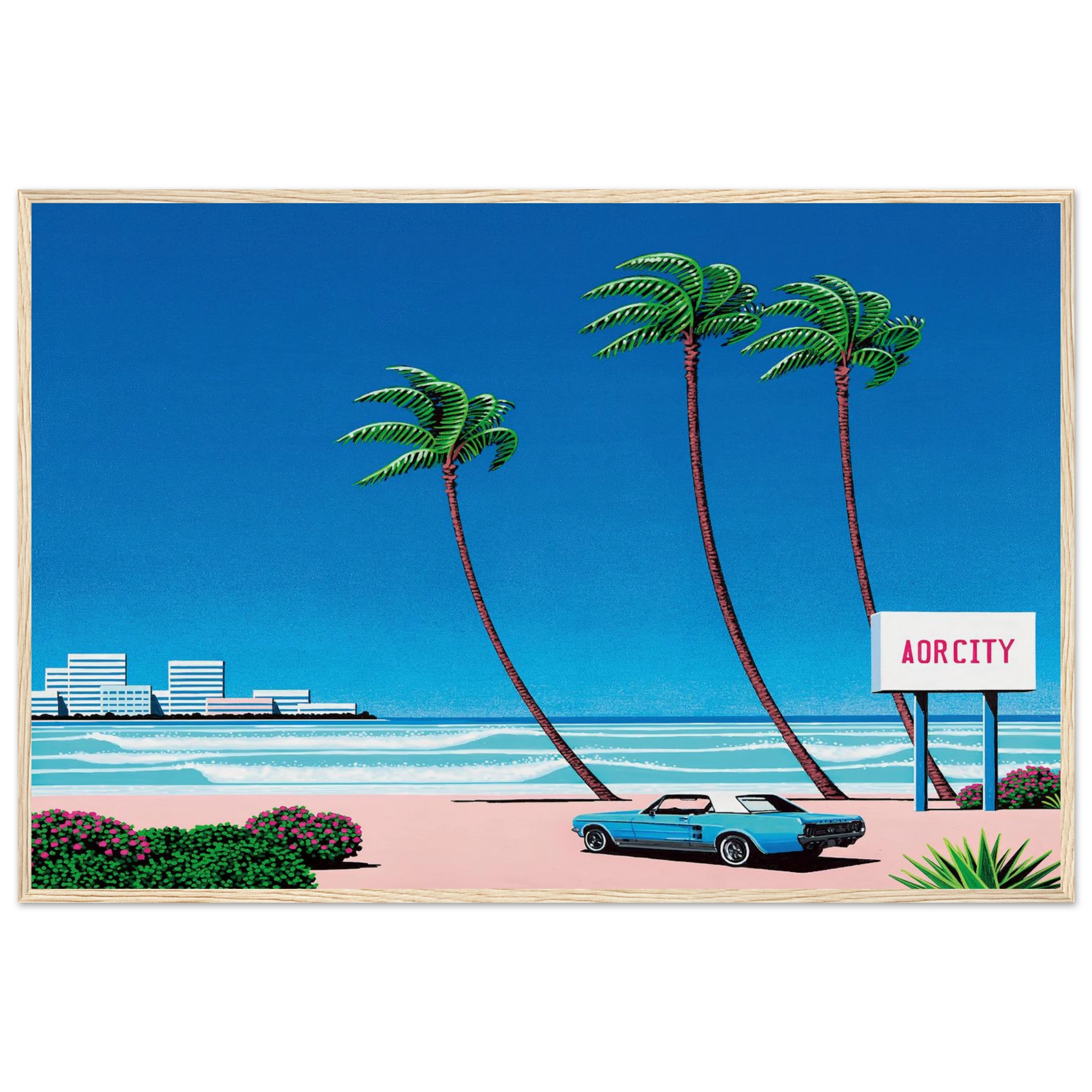 Light Mellow Sealine Framed Poster | Hiroshi Nagai Framed Prints Wall Art | Hiroshi Nagai Prints