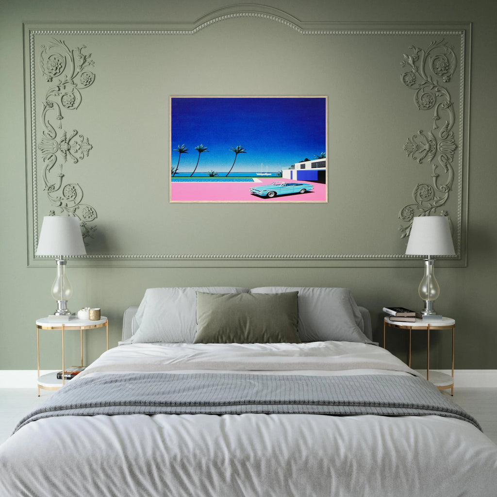 Pink Driveway Framed Poster | Hiroshi Nagai Framed Prints Wall Art | Hiroshi Nagai Prints