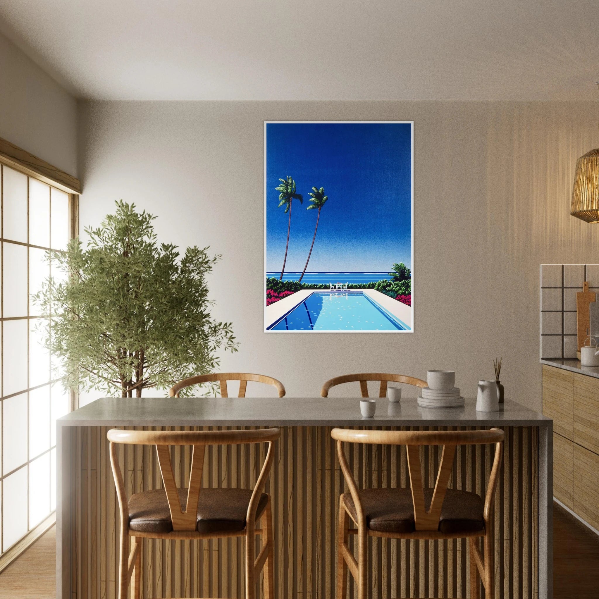 Watermelon Pool Framed Poster | Hiroshi Nagai Framed Prints Wall Art | Hiroshi Nagai Prints