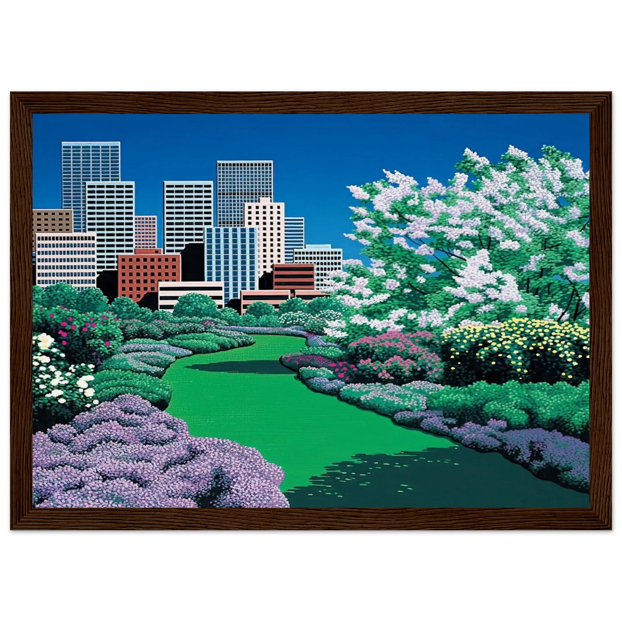 City Garden Framed Poster | Hiroshi Nagai Framed Prints Wall Art | Hiroshi Nagai Prints