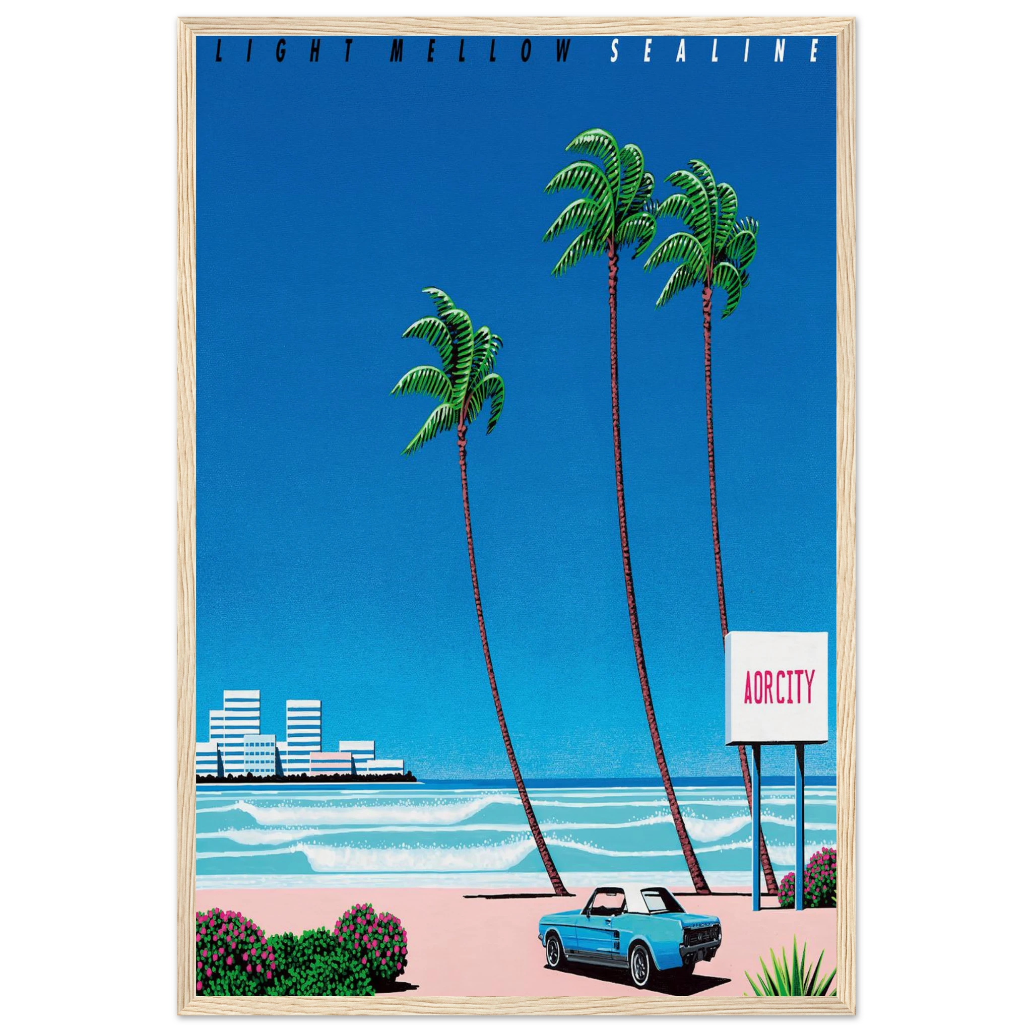 Light Mellow Sealine Framed Poster | Hiroshi Nagai Framed Prints Wall Art | Hiroshi Nagai Prints