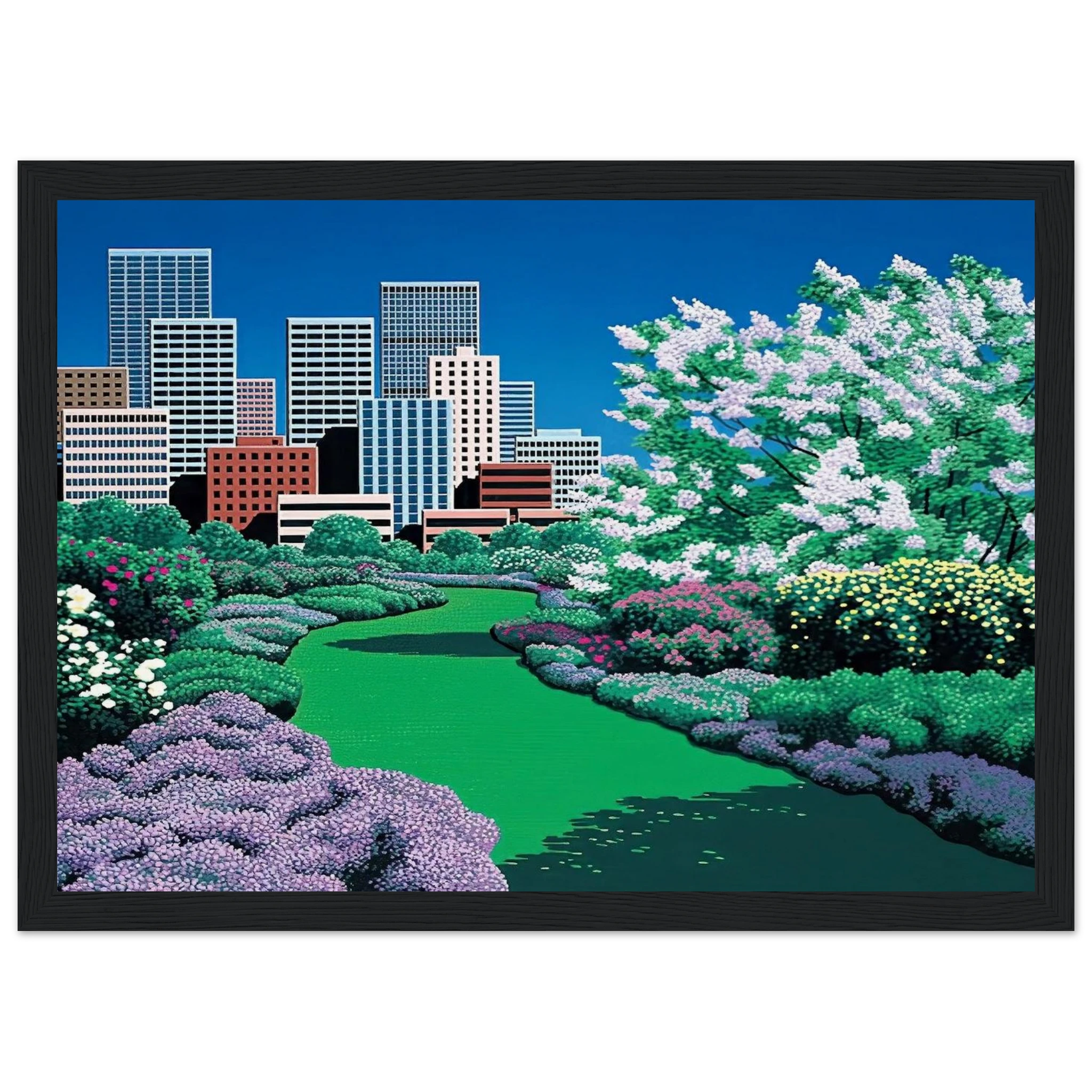 City Garden Framed Poster | Hiroshi Nagai Framed Prints Wall Art | Hiroshi Nagai Prints