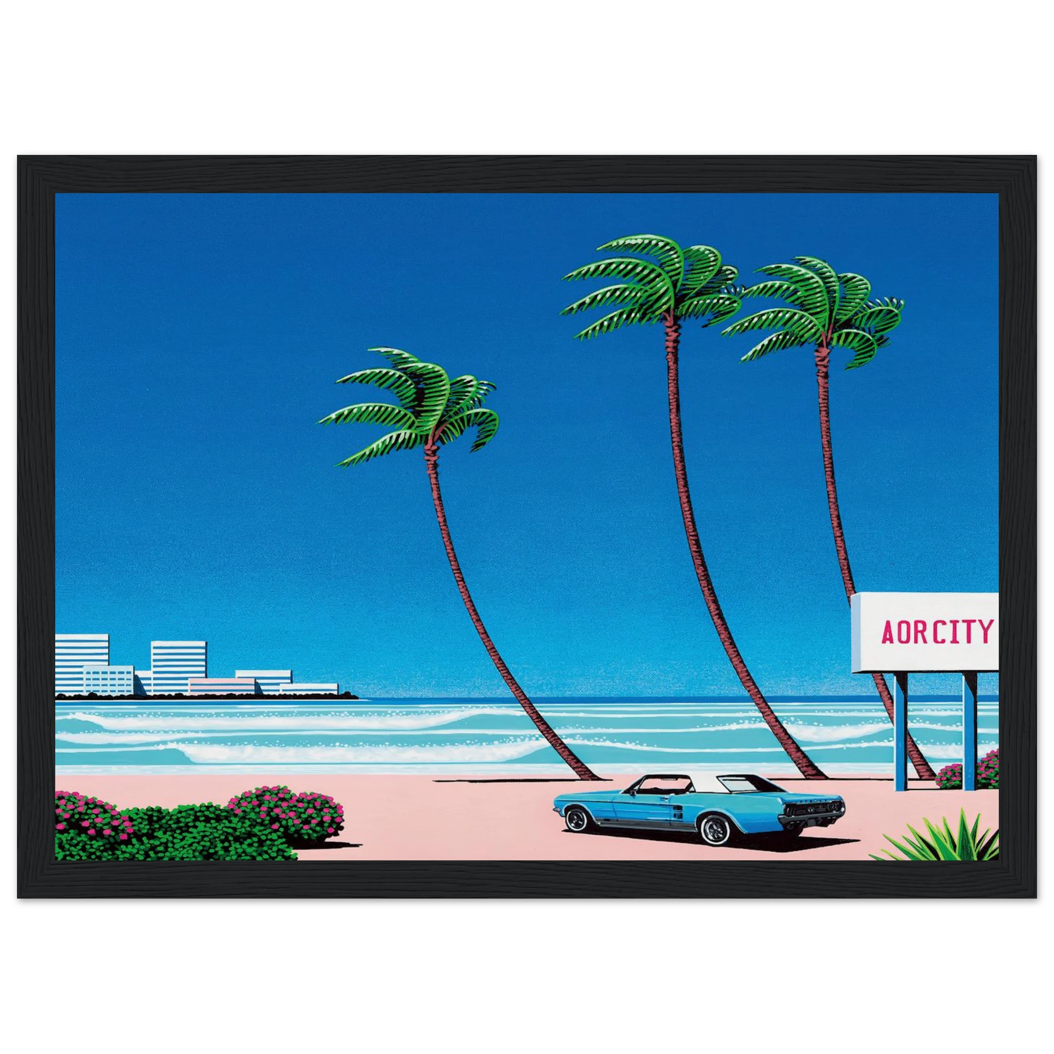 Light Mellow Sealine Framed Poster | Hiroshi Nagai Framed Prints Wall Art | Hiroshi Nagai Prints