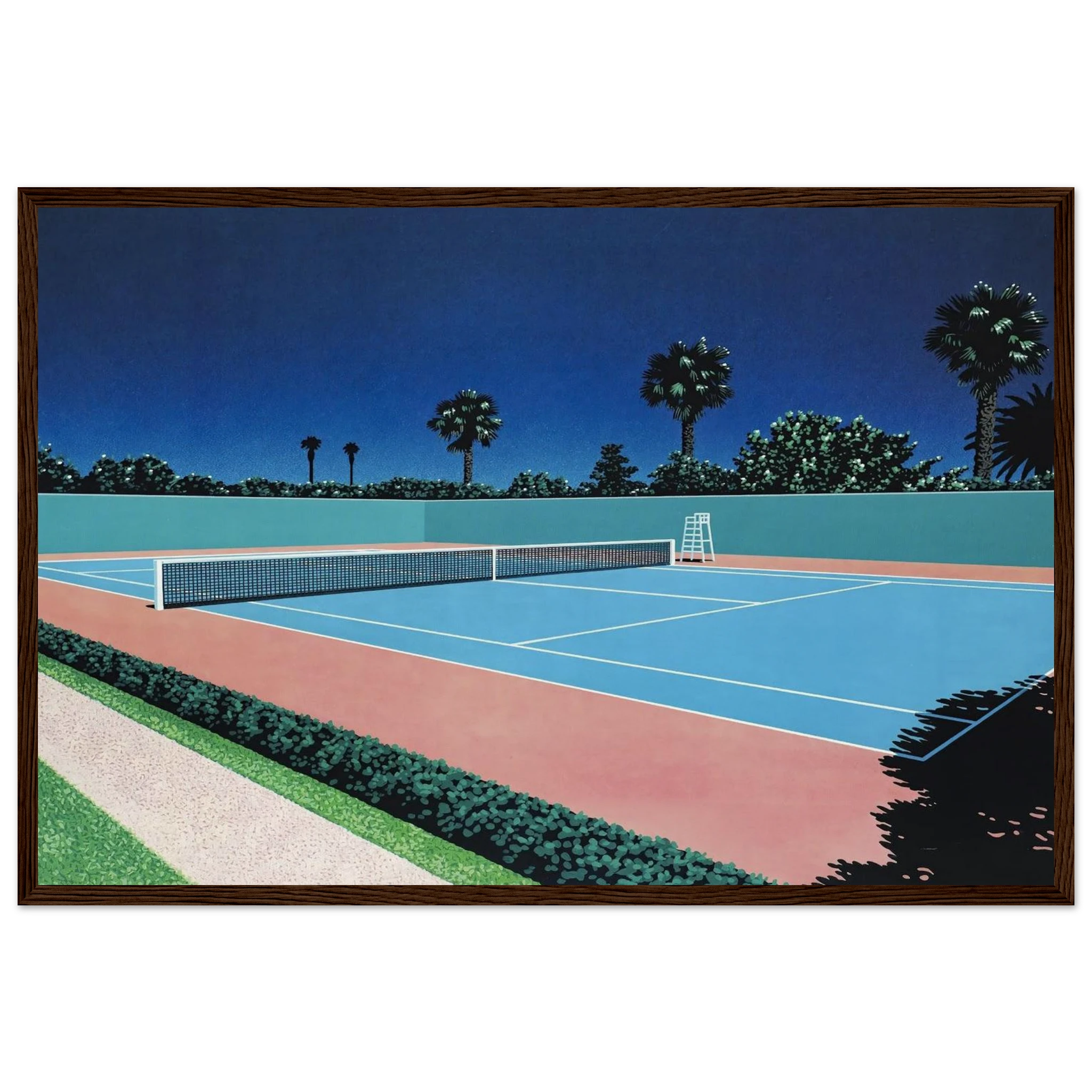Tennis Court Framed Poster | Hiroshi Nagai Framed Prints Wall Art | Hiroshi Nagai Prints