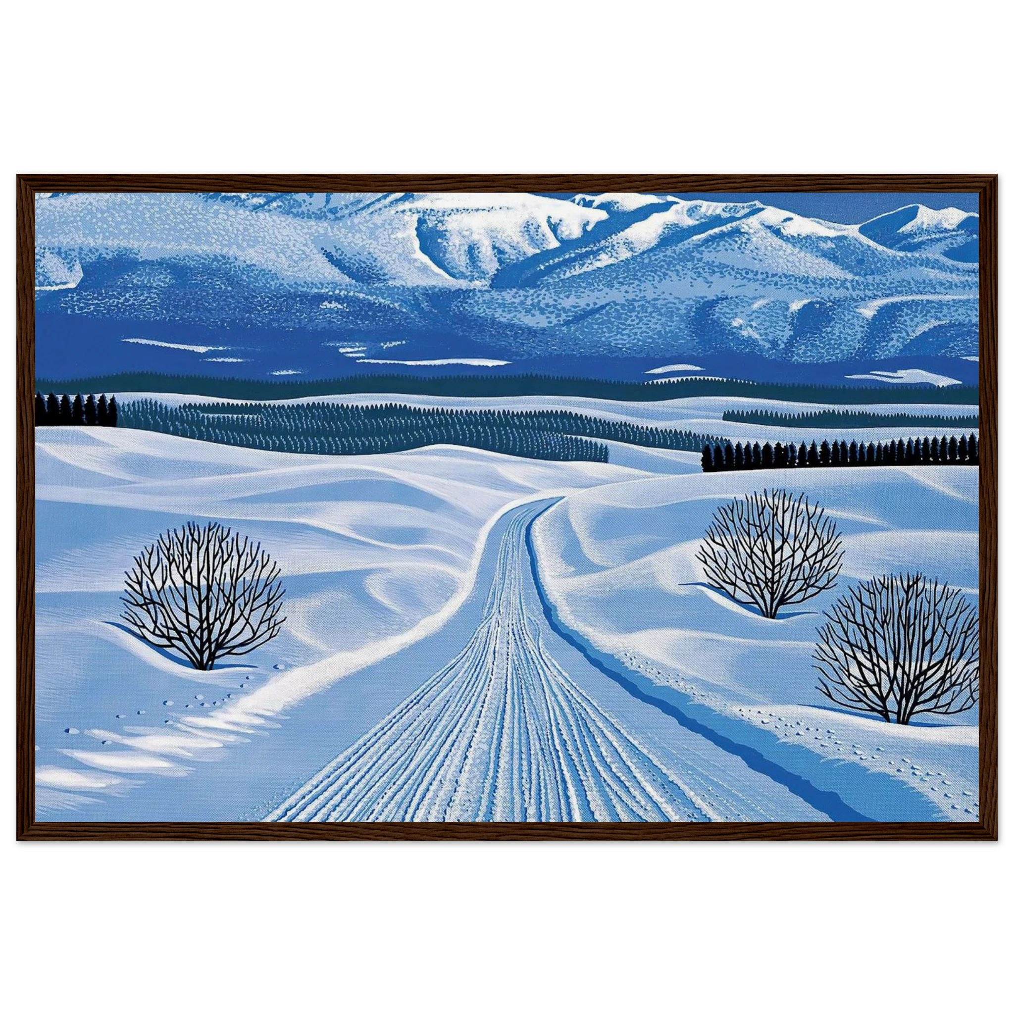 Winter Roads Framed Poster | Hiroshi Nagai Framed Prints Wall Art | Hiroshi Nagai Prints