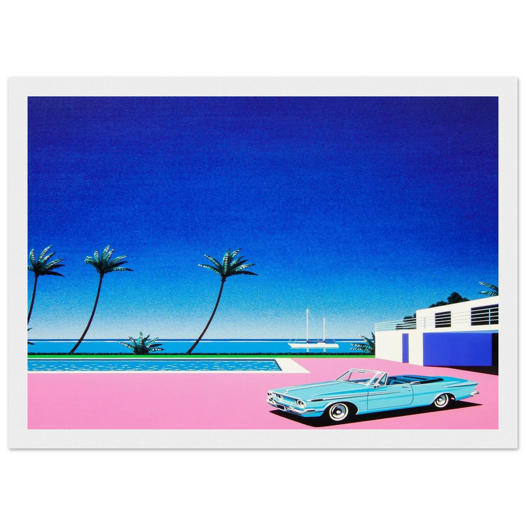 Pink Driveway Framed Poster | Hiroshi Nagai Framed Prints Wall Art | Hiroshi Nagai Prints