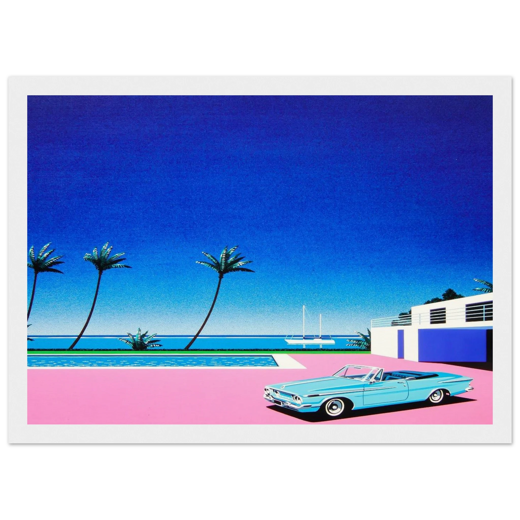 Pink Driveway Framed Poster | Hiroshi Nagai Framed Prints Wall Art | Hiroshi Nagai Prints