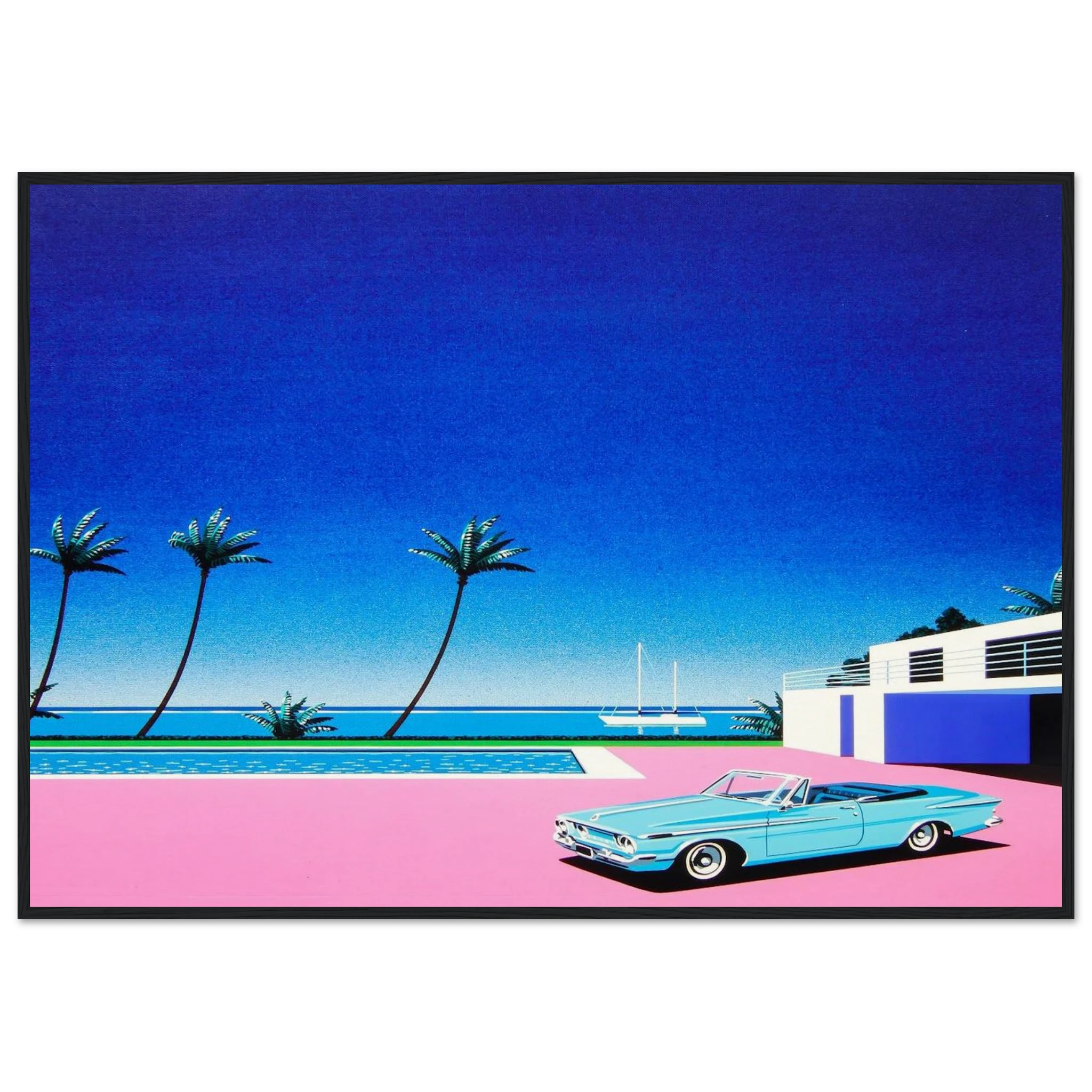 Pink Driveway Framed Poster | Hiroshi Nagai Framed Prints Wall Art | Hiroshi Nagai Prints