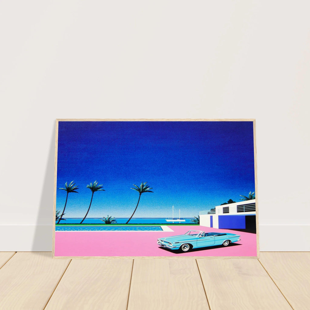Pink Driveway Framed Poster | Hiroshi Nagai Framed Prints Wall Art | Hiroshi Nagai Prints