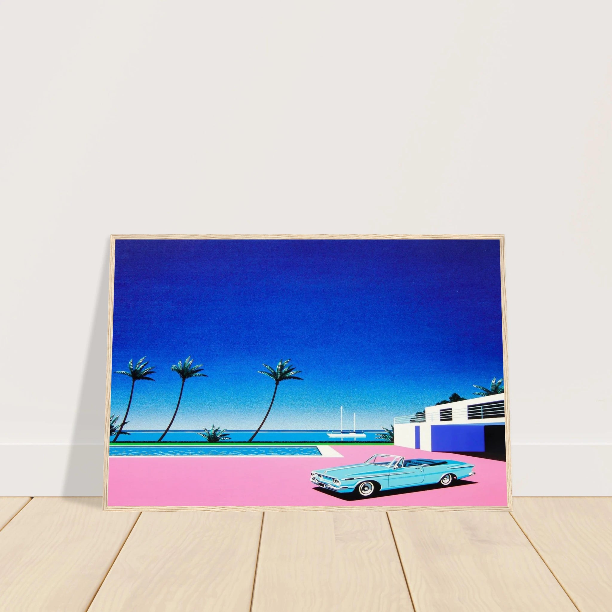 Pink Driveway Framed Poster | Hiroshi Nagai Framed Prints Wall Art | Hiroshi Nagai Prints