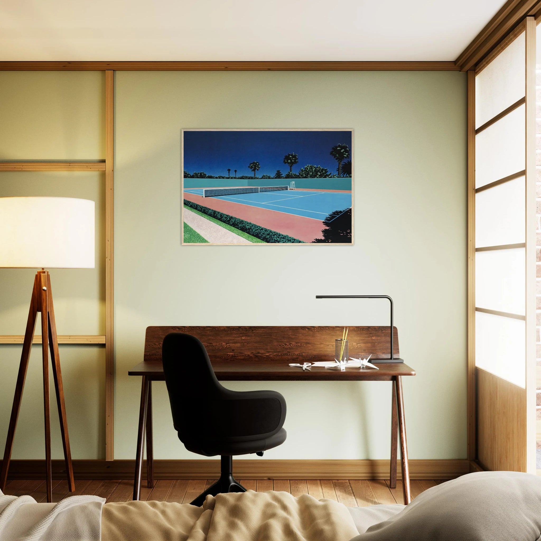 Tennis Court Framed Poster | Hiroshi Nagai Framed Prints Wall Art | Hiroshi Nagai Prints