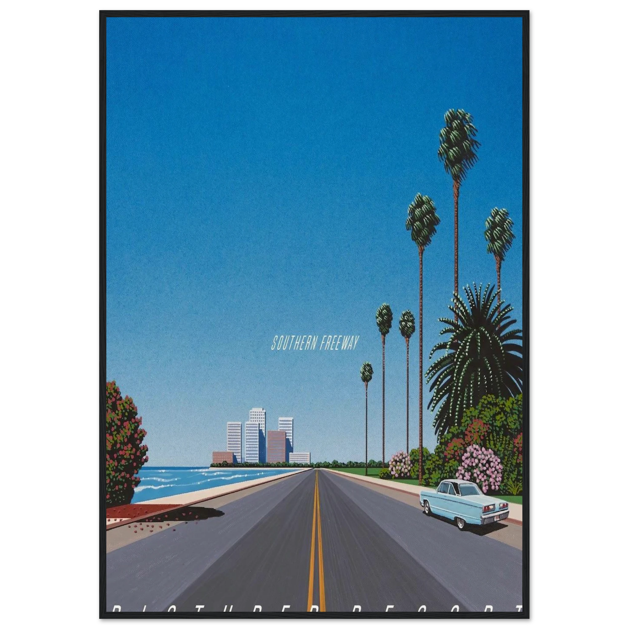 Southern Freeway Pictured Resort Framed Poster | Hiroshi Nagai Framed Prints Wall Art | Hiroshi Nagai Prints
