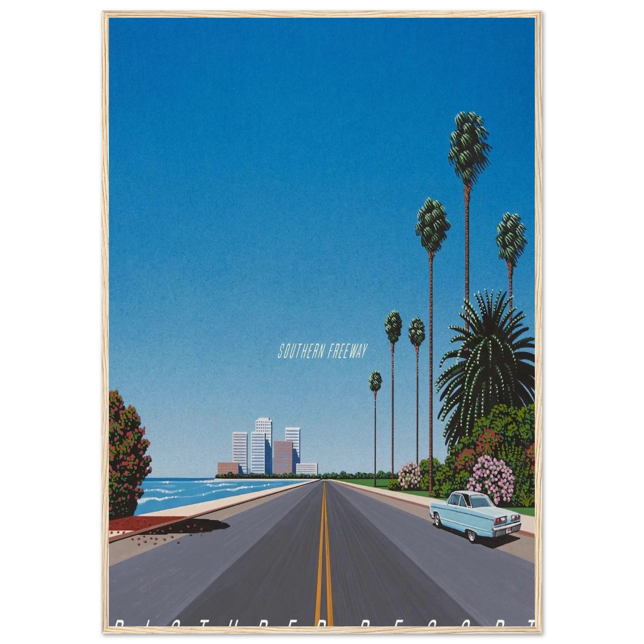 Southern Freeway Pictured Resort Framed Poster | Hiroshi Nagai Framed Prints Wall Art | Hiroshi Nagai Prints