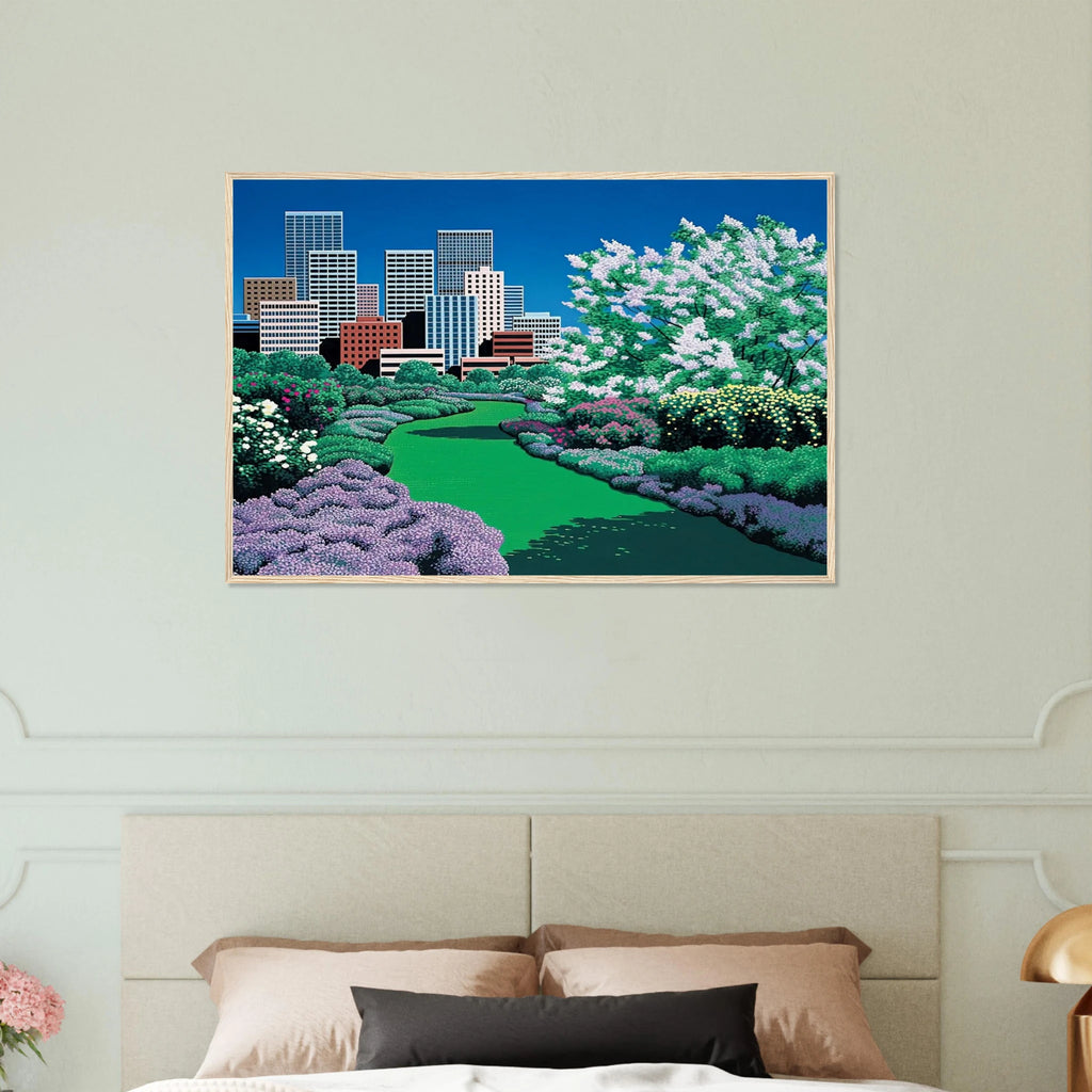 City Garden Framed Poster | Hiroshi Nagai Framed Prints Wall Art | Hiroshi Nagai Prints