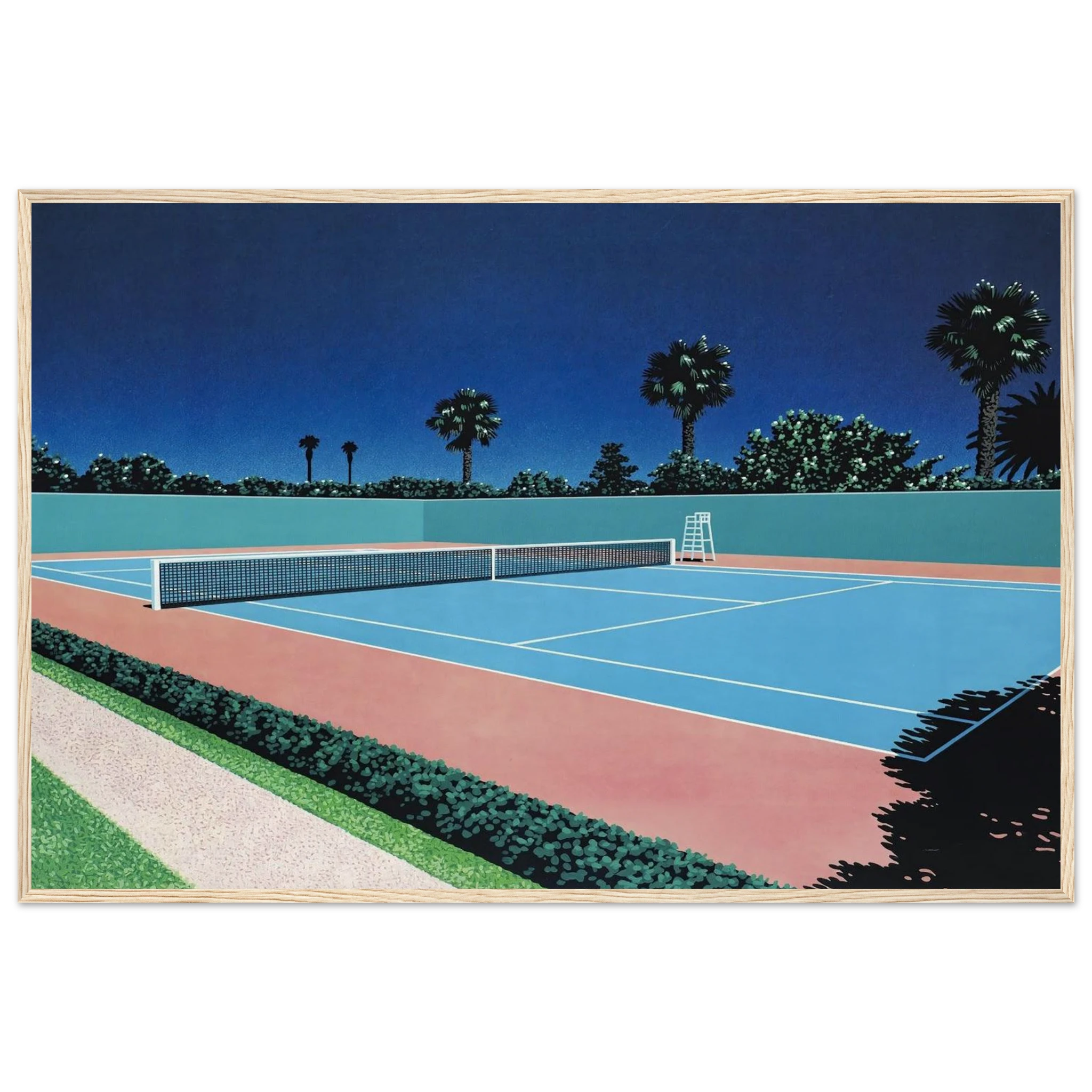 Tennis Court Framed Poster | Hiroshi Nagai Framed Prints Wall Art | Hiroshi Nagai Prints