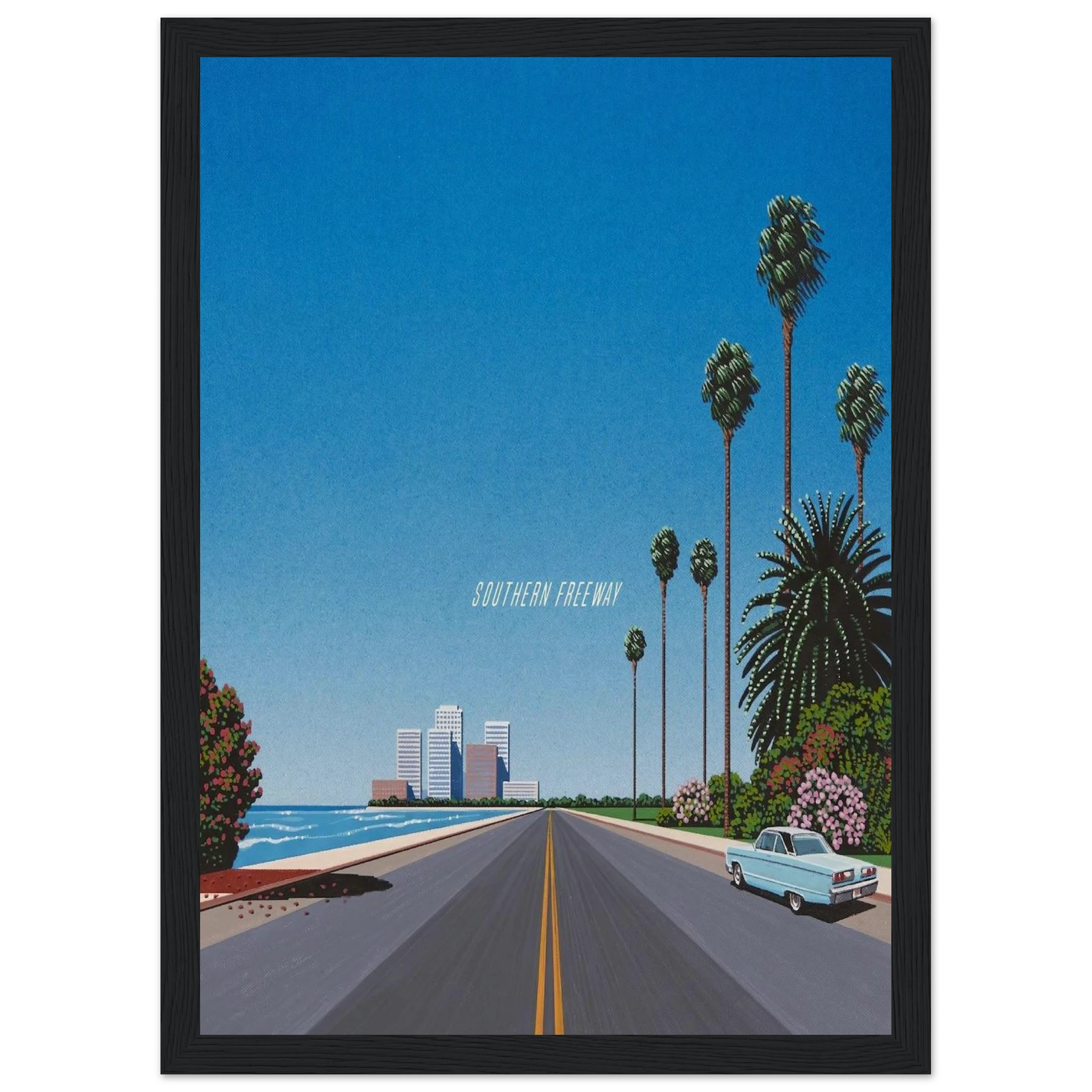 Southern Freeway Pictured Resort Framed Poster | Hiroshi Nagai Framed Prints Wall Art | Hiroshi Nagai Prints