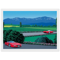 Ferraris traversing the lands Framed Poster | Hiroshi Nagai Framed Prints Wall Art | Hiroshi Nagai Prints