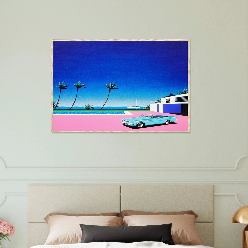 Pink Driveway Framed Poster | Hiroshi Nagai Framed Prints Wall Art | Hiroshi Nagai Prints