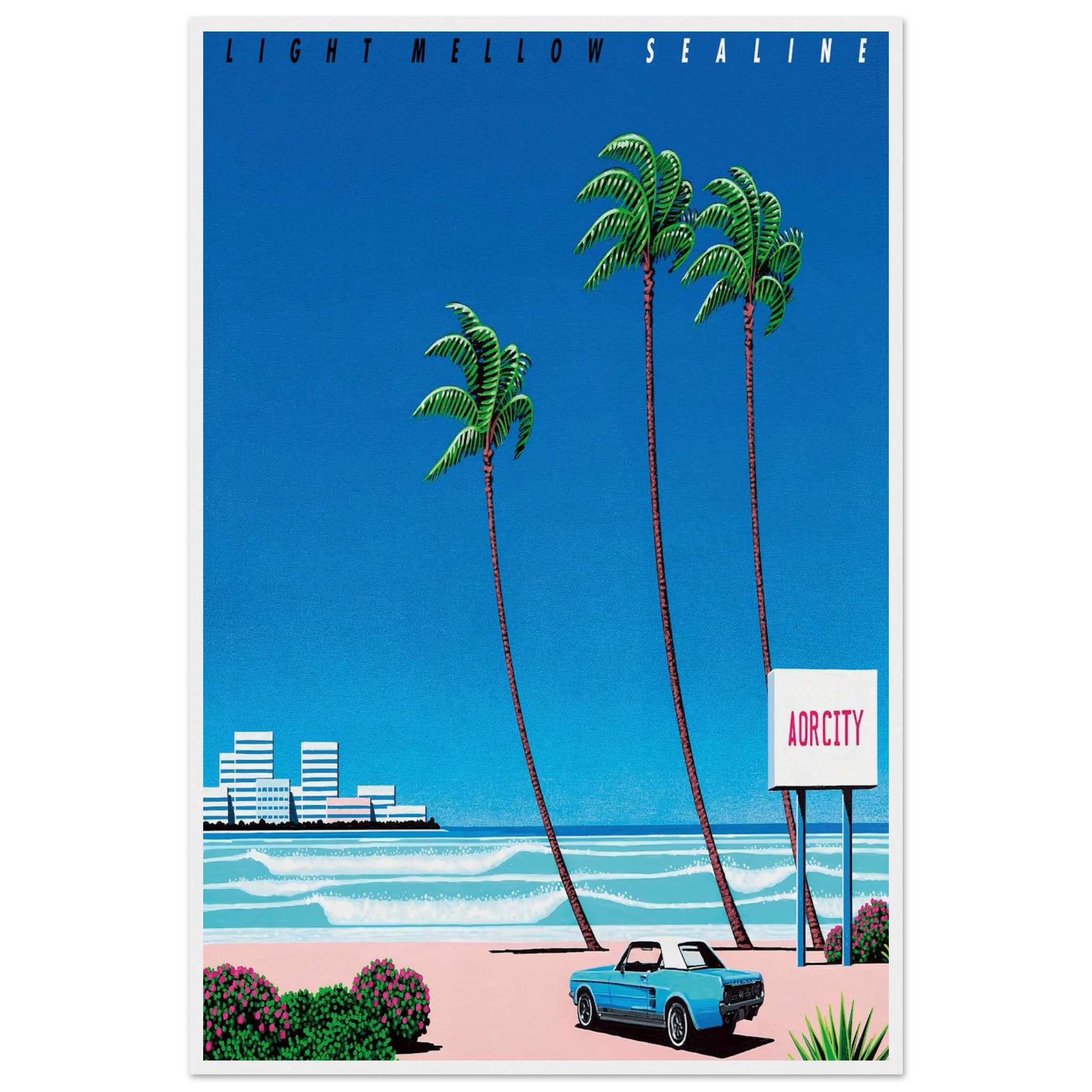 Light Mellow Sealine Framed Poster | Hiroshi Nagai Framed Prints Wall Art | Hiroshi Nagai Prints